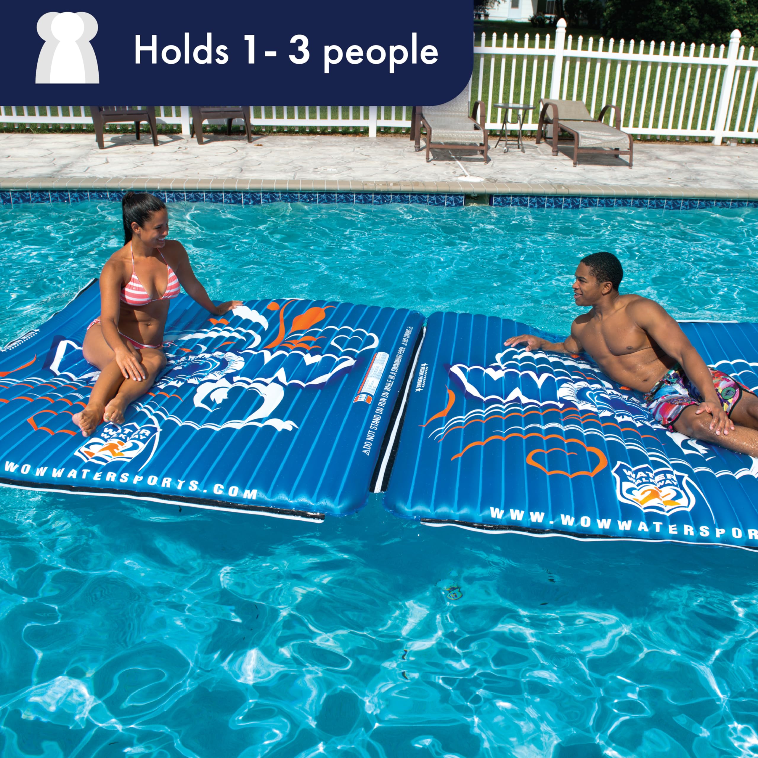 WOW Sports Water Walkway World of Watersports 6 x 6 Feet Blue Inflatable Walkway, 14-2080