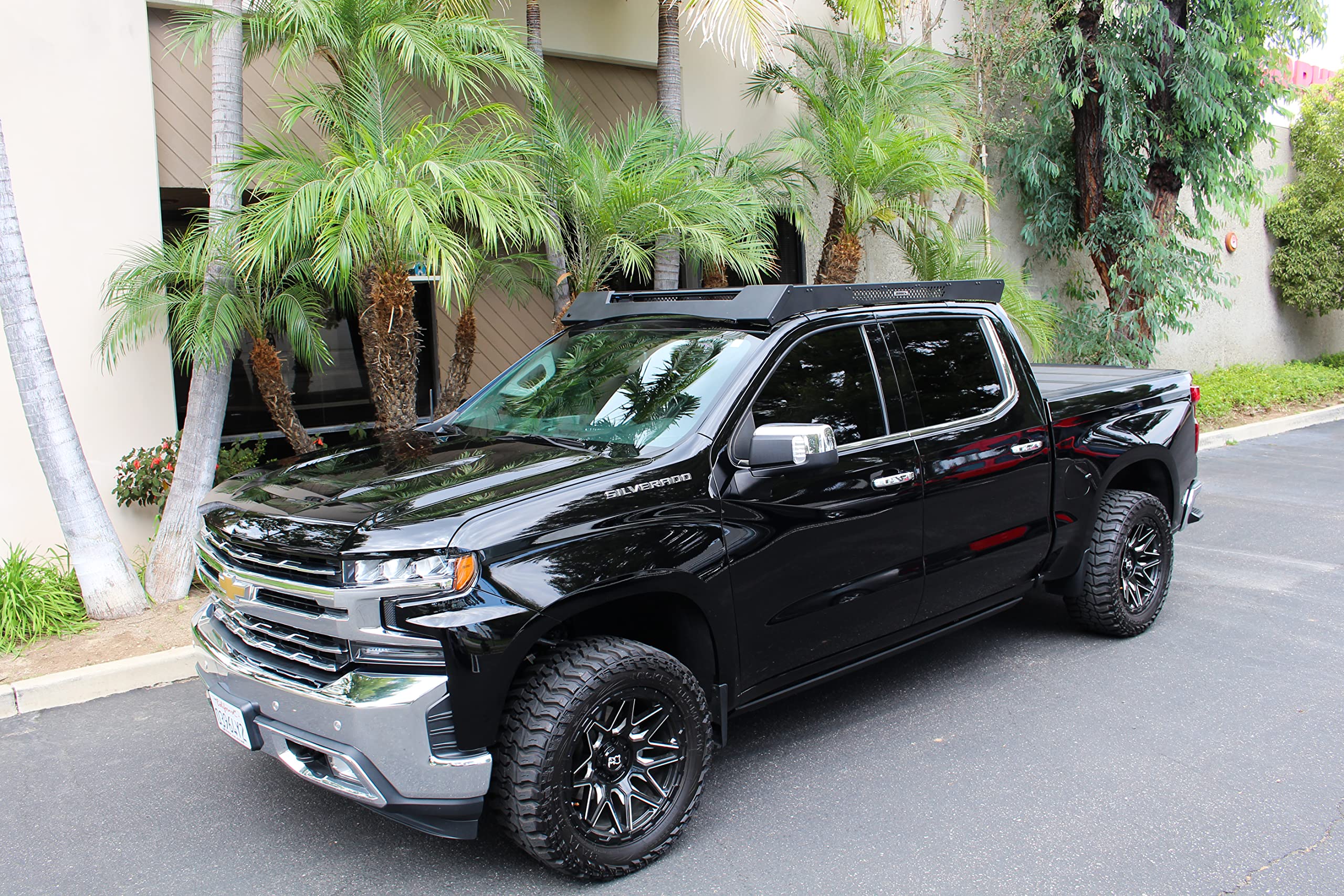 Go Rhino Low Profile Ceros Roof Rack | Aluminum, Textured Black | 5933110T | Fits 2019 - 2024 Chevrolet Silverado & GMC Sierra 1500 Crew Cab Pickup