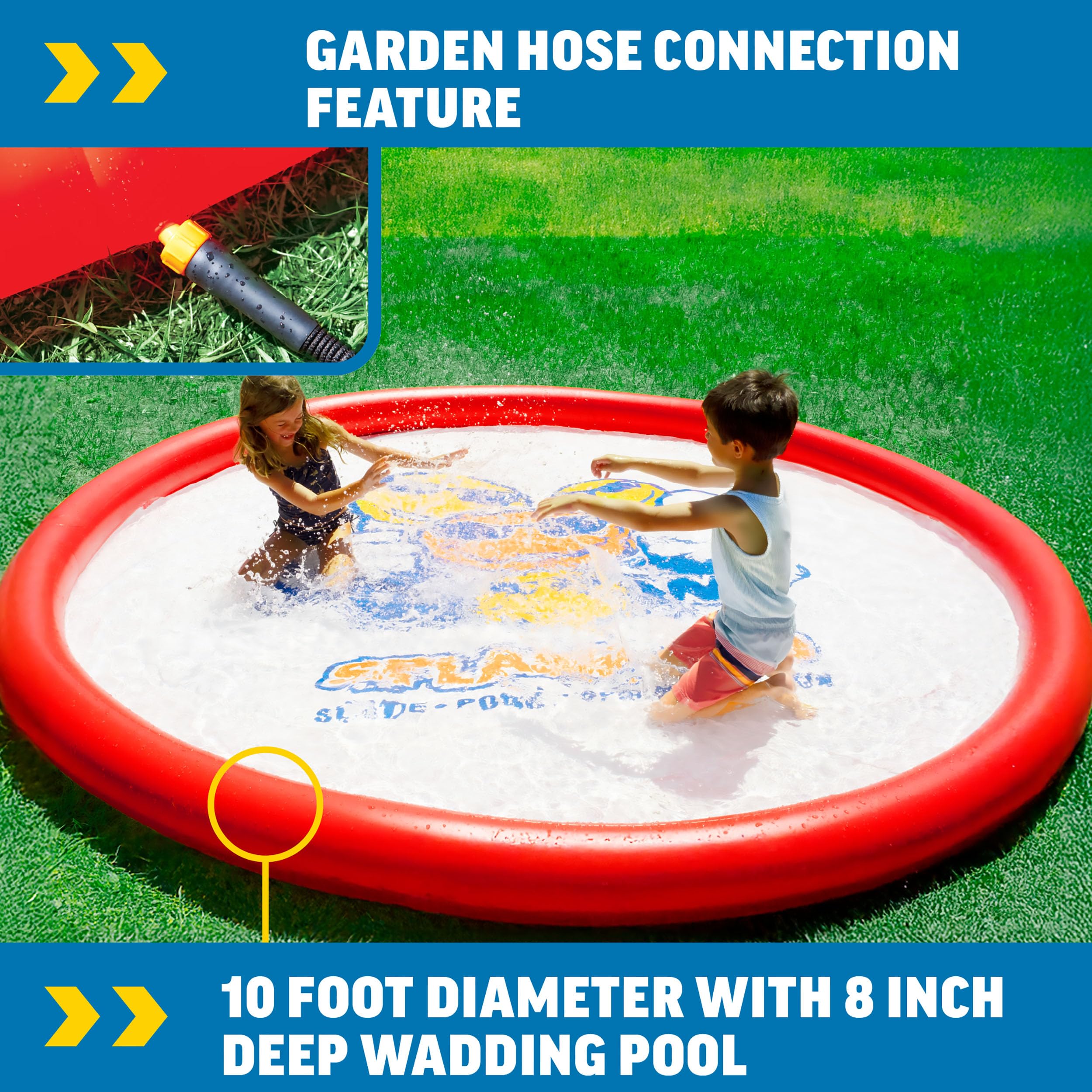 Giant WOW Sports Splash Pad, Durable wading pool with Built in Sprinklers