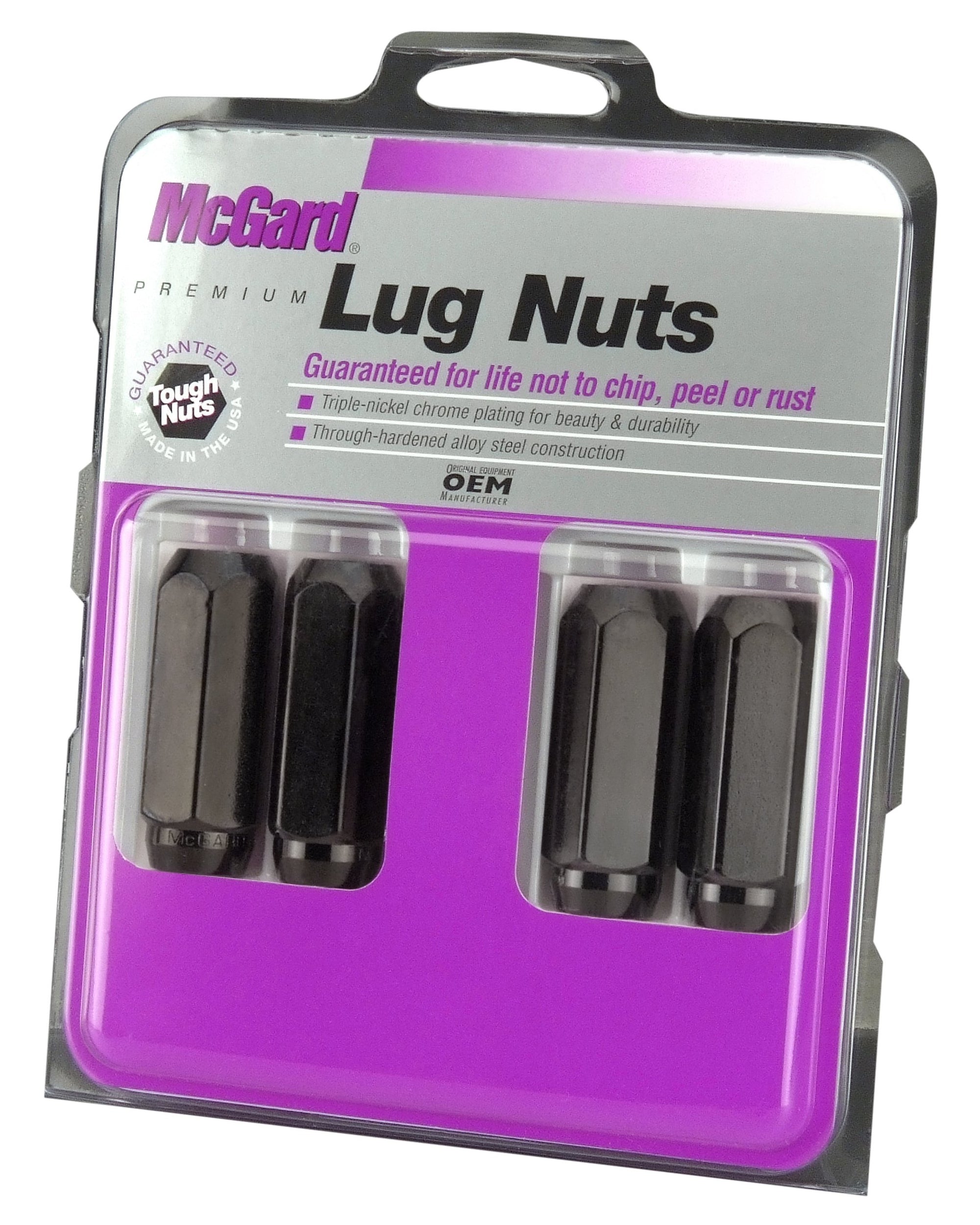 Cone Seat Style McGard 64025 Black (M14 x 2.0 Thread Size) Lug Nut, (Set of 4)