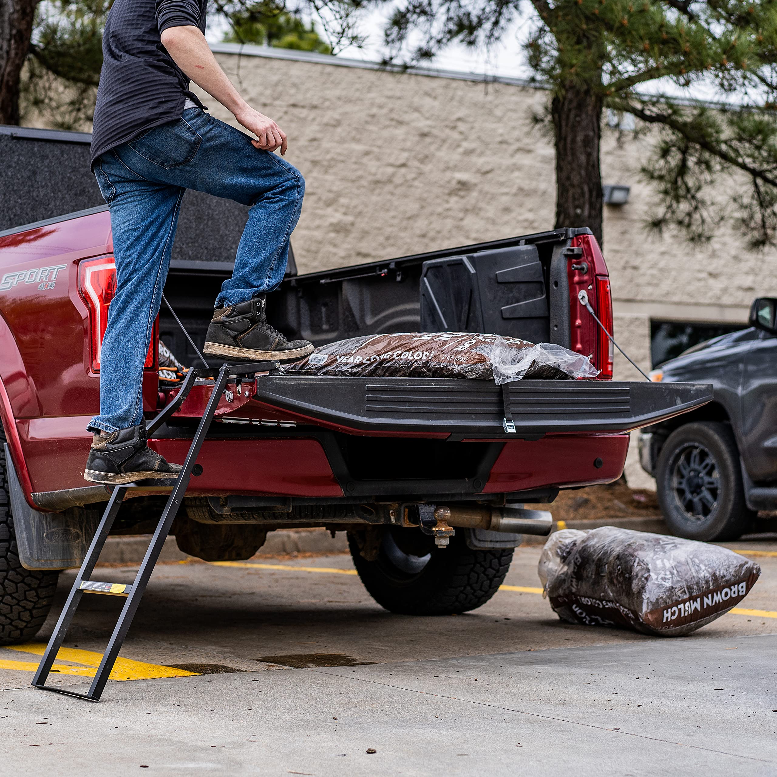 Black Traxion 5-100 Tailgate Ladder