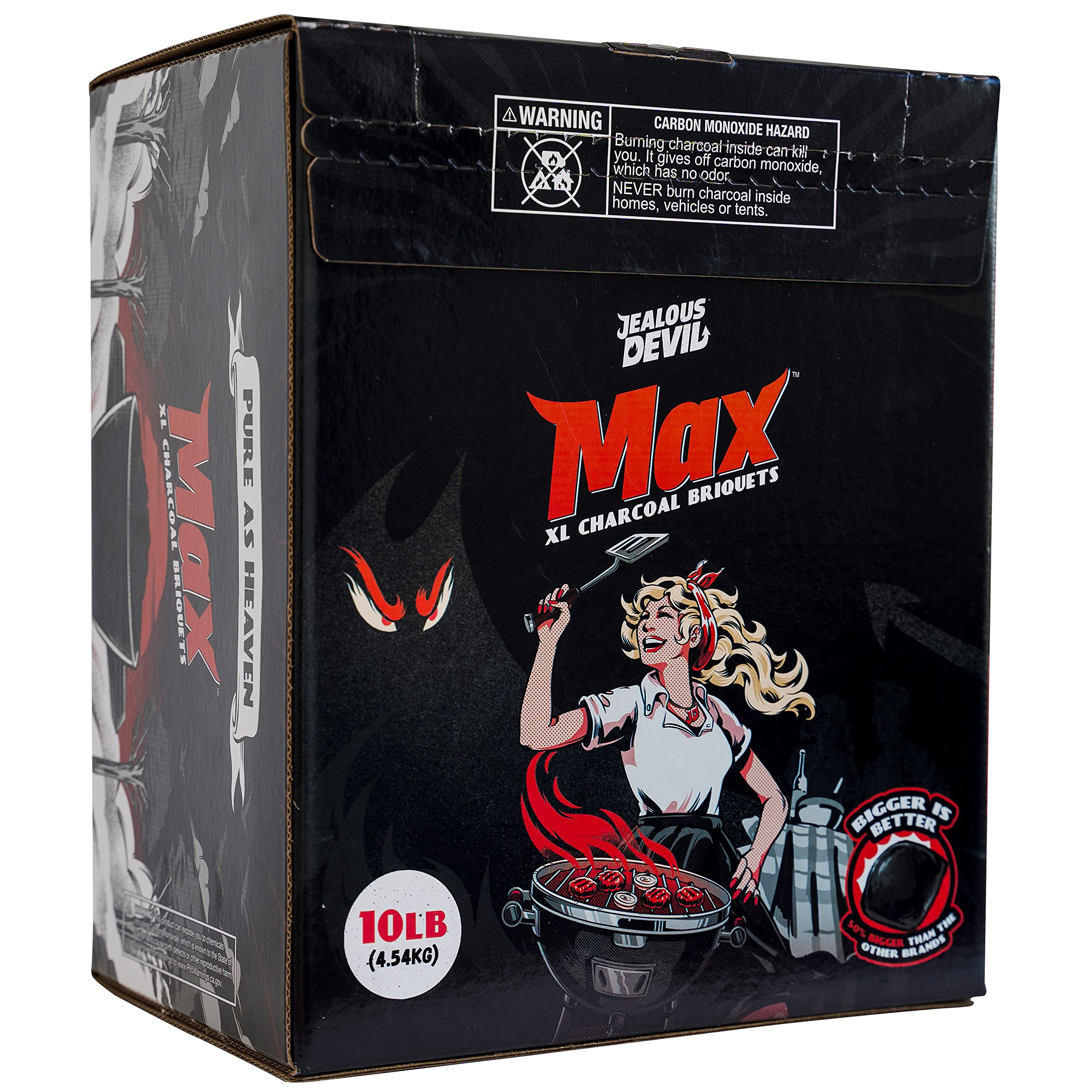 Max XL Jealous Devil All Natural Hardwood Charcoal Pillow Briquets, 10lb Box