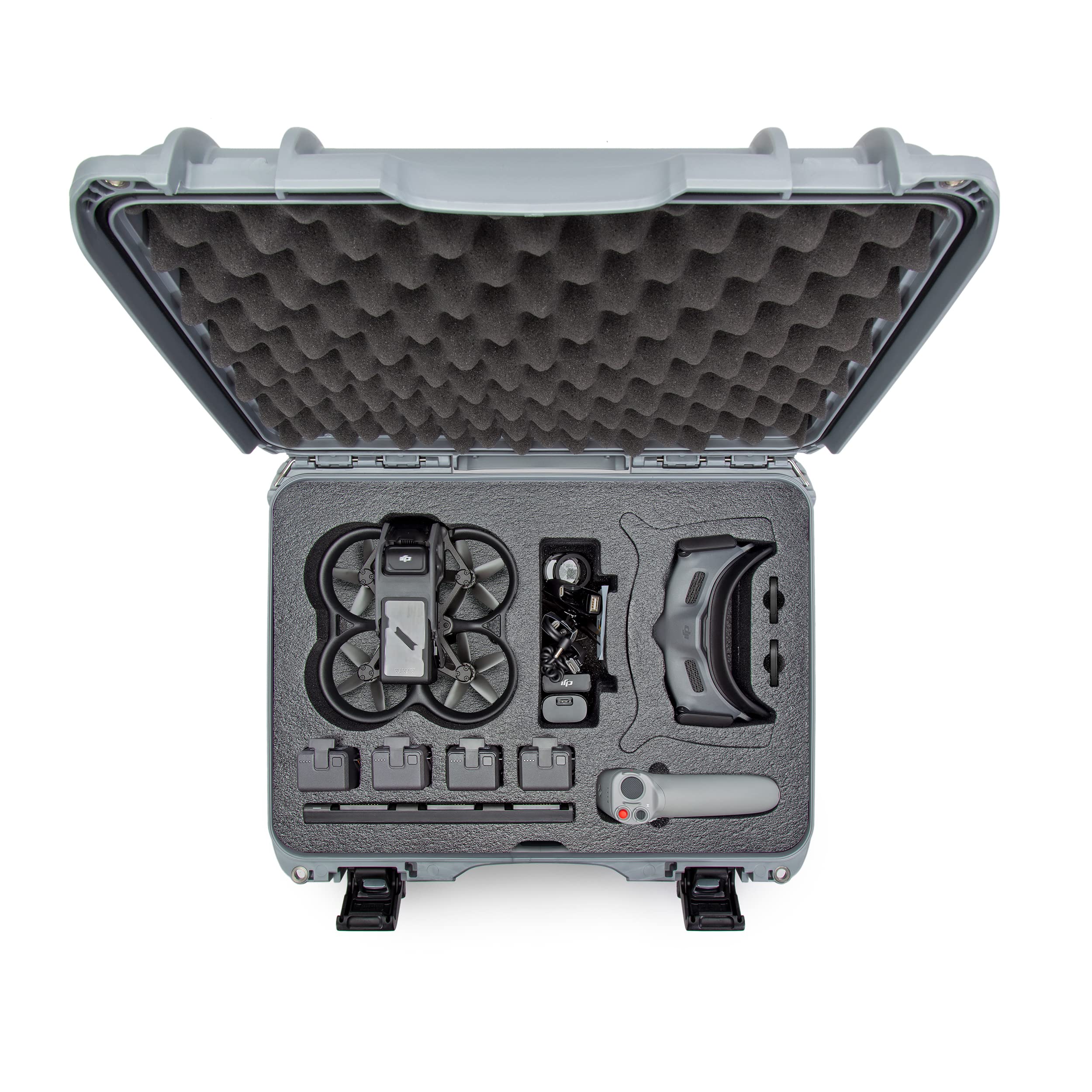 Waterproof Nanuk 925 Hard Case with Foam Insert for DJI Avata FPV Unit, Goggles and Fly More Combo - Silver (925S-080SV-0A0-C0745)