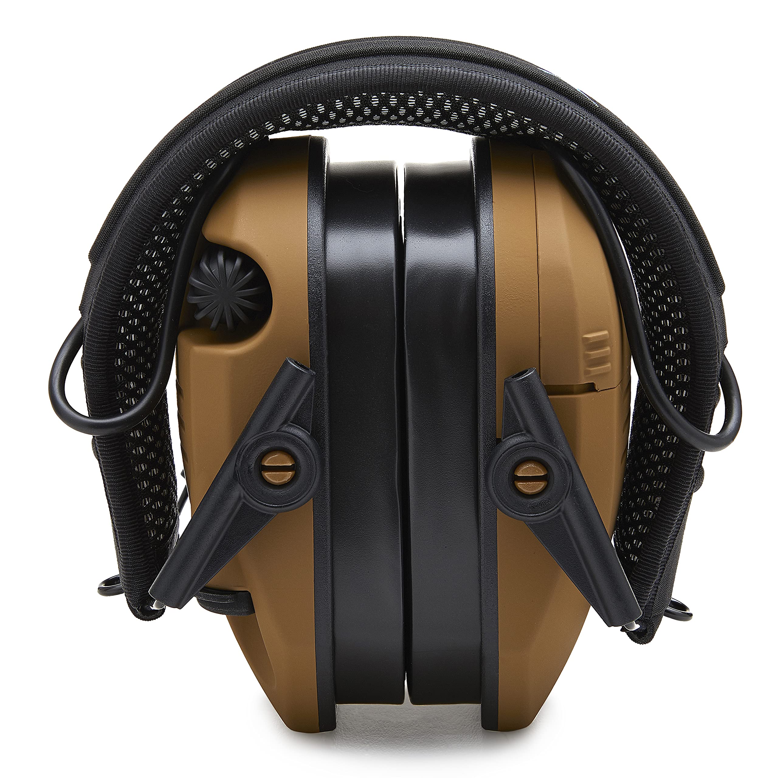 Walker's X-TRM Razor Slim Noise-Cancelling Sound-Enhancing Hunting Gun Range Shooting Electronic Earmuffs with Cooling Pads, Moisture Wicking Headband & 2 AAA Batteries, Battle Brown