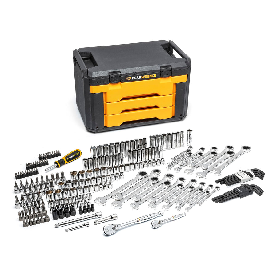 3 Drawer Storage Box GEARWRENCH Mechanics Tool Set, 232 Piece