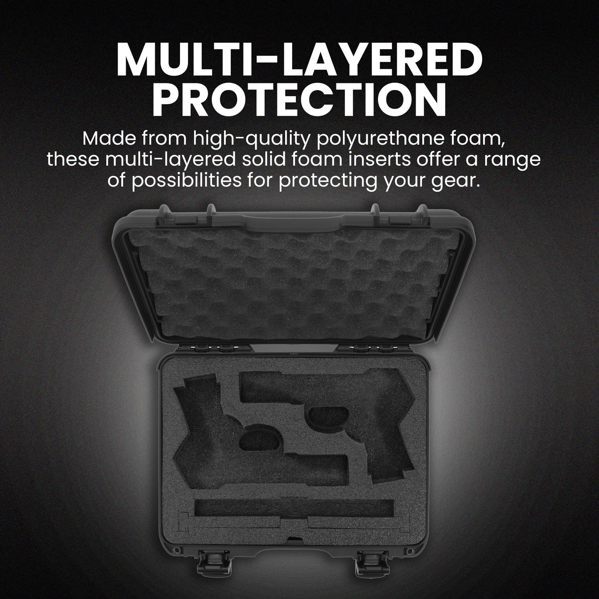 NANUK 910 Classic Pistol Case 2Up, Holds Two Pistols and Two Single Stack or Two Double Stack Magazines, Black