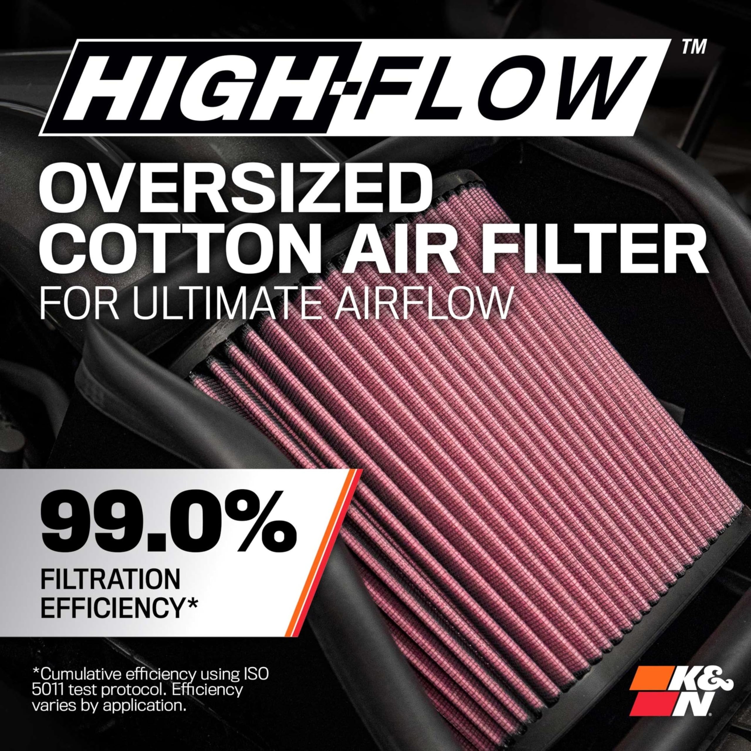 Cold Air Intake System K&N: High-Flow Air Filter, Increase Performance & Towing: Compatible with 2009-2014 Chevy/GMC/Cadillac Silverado, Suburban, Tahoe, Sierra, Yukon, Escalade, Avalanche, 57-3070