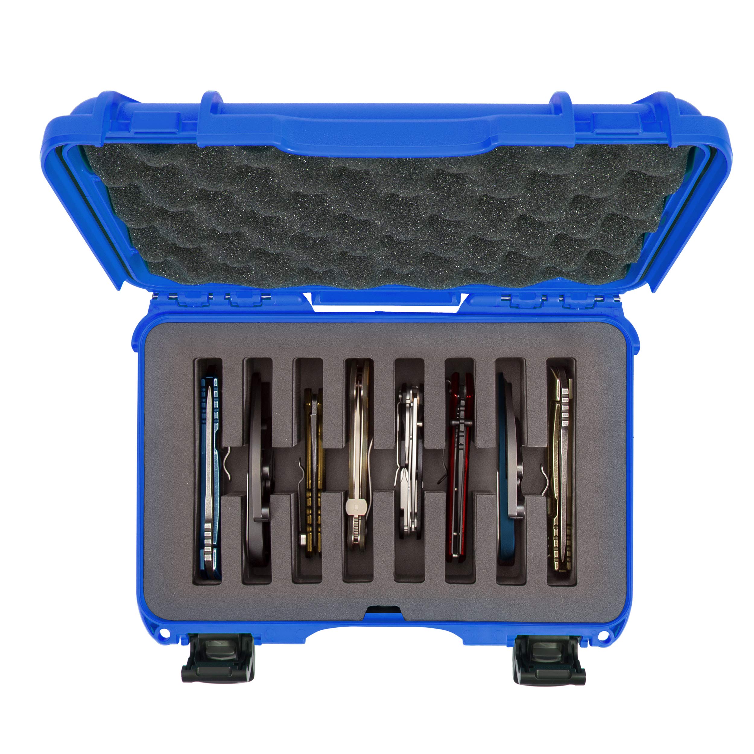 909 Nanuk Waterproof Hard Case with Custom Foam Insert for 8 Pocket Knives - Blue (909-8KNI8)