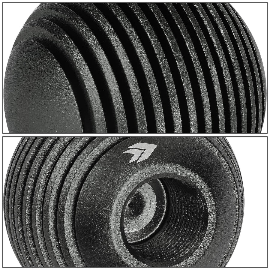 Universal Aluminum Shift Knob NRG Innovations SK-703GM with Thread Adapters, Heat Sink Style Round Ball Shape, Gun Metal