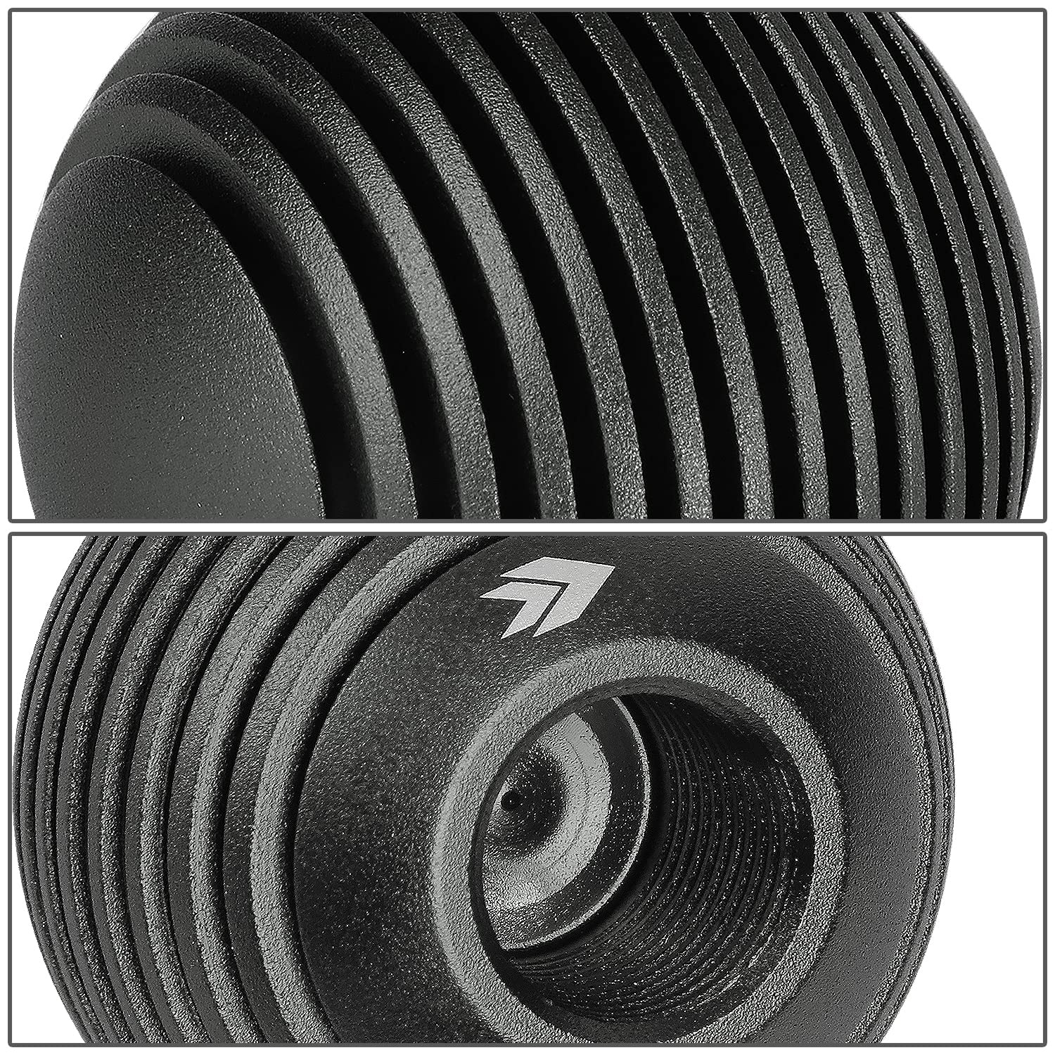 Universal Aluminum Shift Knob NRG Innovations SK-703GM with Thread Adapters, Heat Sink Style Round Ball Shape, Gun Metal
