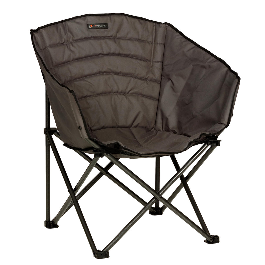 Campfire Lippert Barrel Chair - Dark Grey, Comfortable Barrel Shape, High-Loft Cushioning, Foldable, Powder Coated Steel, Lightweight, Durable Polyester or Oxford Outdoor Fabrics, 2022114800