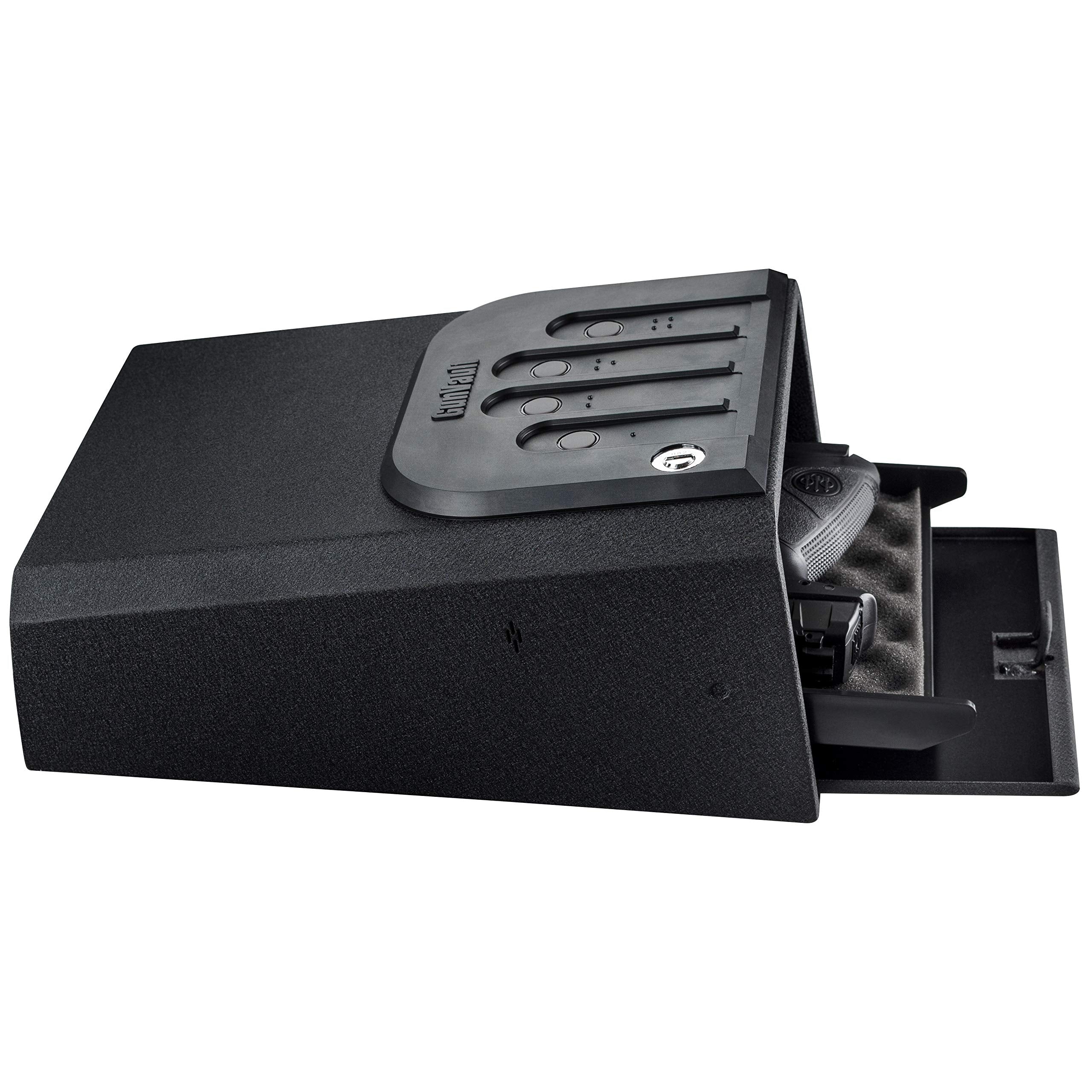 MiniVault GunVault - Quick Access Automatic Slide-Out Handgun Safe with Patented No-Eyes® Keypad (1 Pistol Capacity)