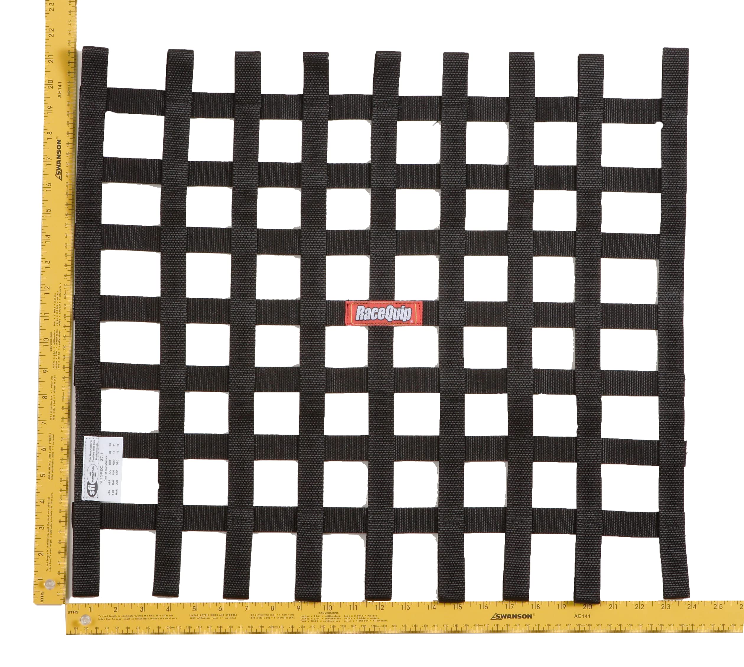 Window Net RaceQuip 726007RQP SFI 27.1 1 in Webbing 21 x 24 in Rectangle Black