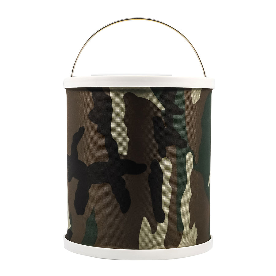 Collapsible Bucket Camco with Storage Case - Durable Pop Up Bucket with Watertight Fabric, Holds 3 Gallons of Water - Great for RVs, Camping, Fishing, Boating, Hiking and More - Camouflage (42994)
