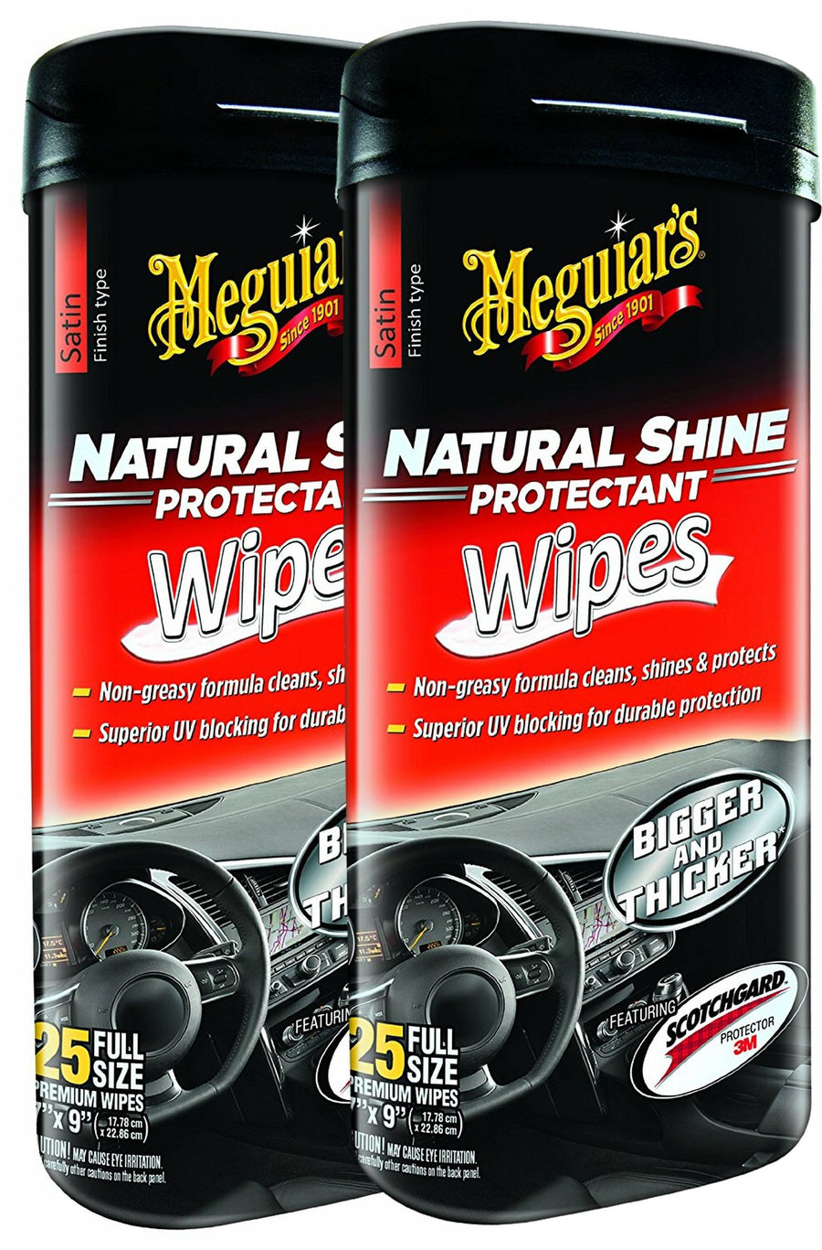 Natural Shine Wipes Meguiar's Auto Surface Protector 25 pk2