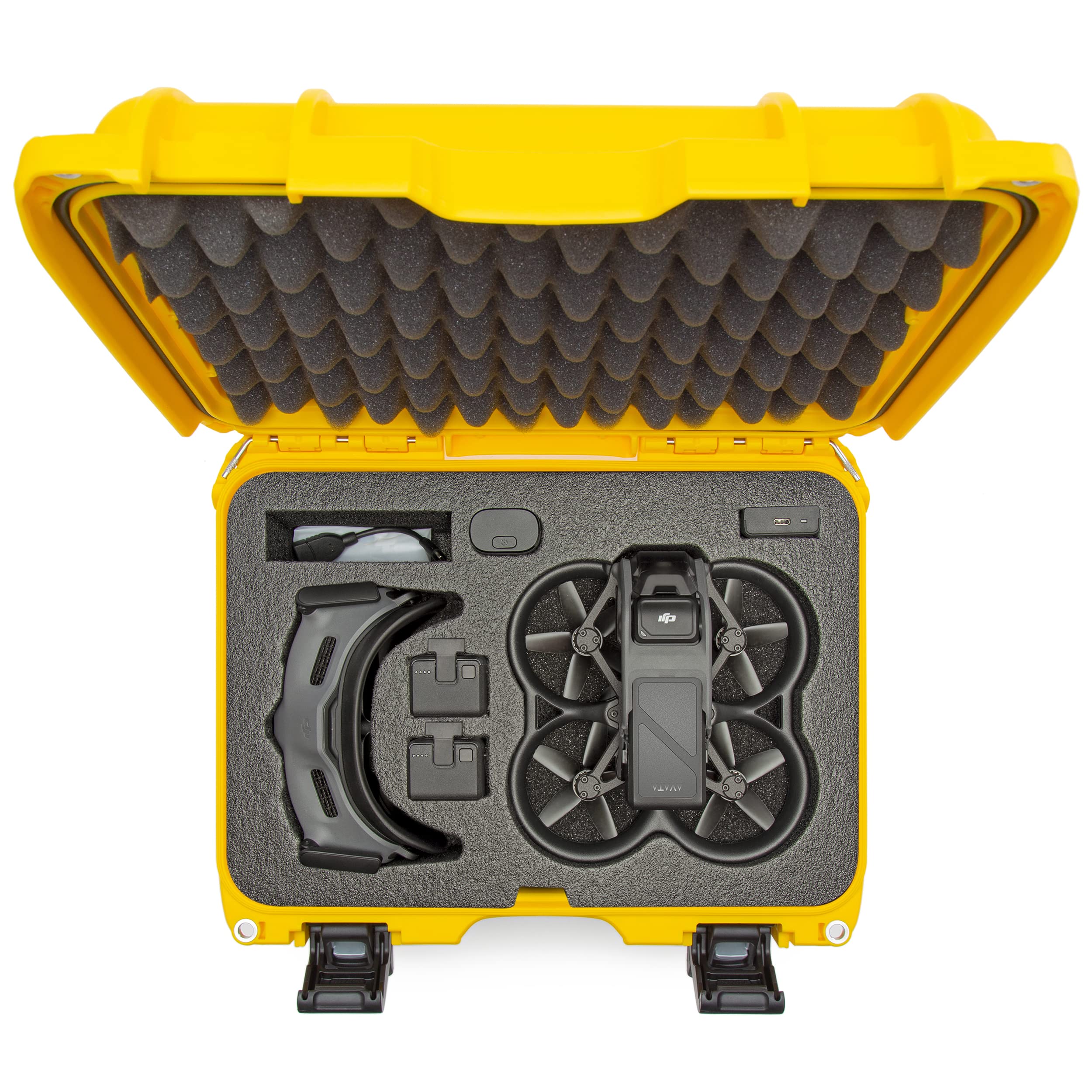 Waterproof Nanuk 915 Hard Case with Foam Insert for DJI Avata FPV Unit, Goggles and Controller - Yellow
