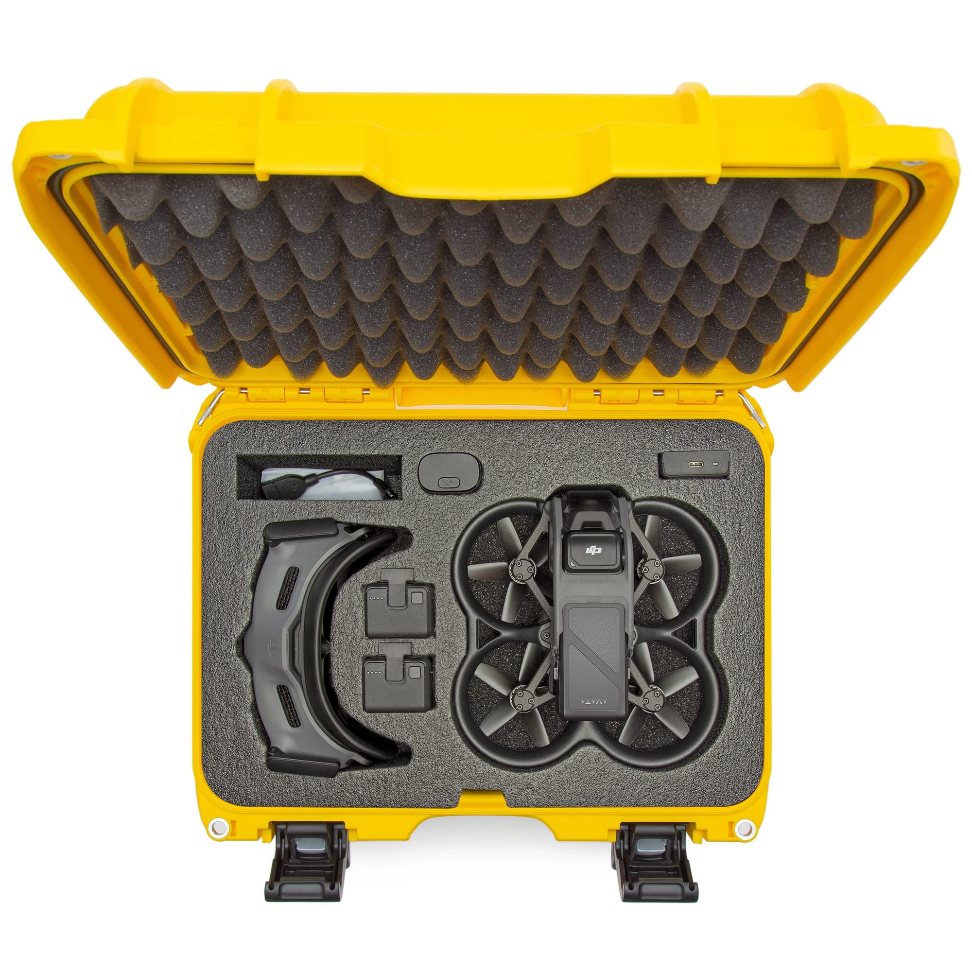 Waterproof Nanuk 915 Hard Case with Foam Insert for DJI Avata FPV Unit, Goggles and Controller - Yellow
