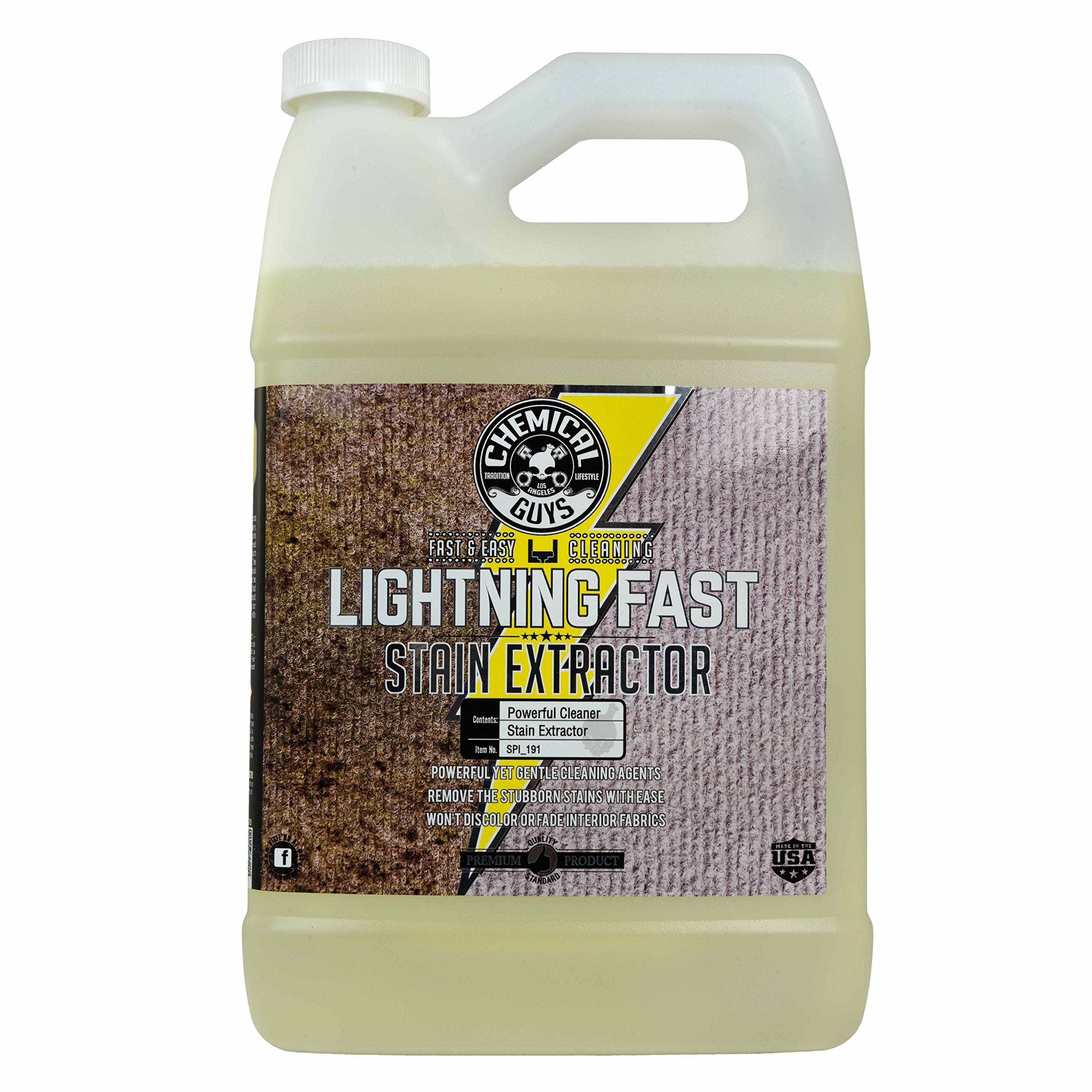 Lightning Fast Chemical Guys Carpet and Upholstery Stain Extractor - Carpet Cleaner, Safe for Fabric, Upholstery, Cars, Home, Office, Furniture, and More, Fresh Scent - 128 oz
