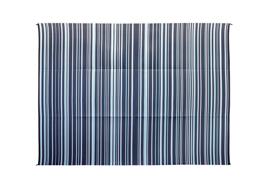 Camco Reversible Large Outdoor Patio Mat, Easy to Clean, Perfect for Picnics, Cookouts, Camping, and The Beach (9' x 12', Green and White Striped Design) (42864)