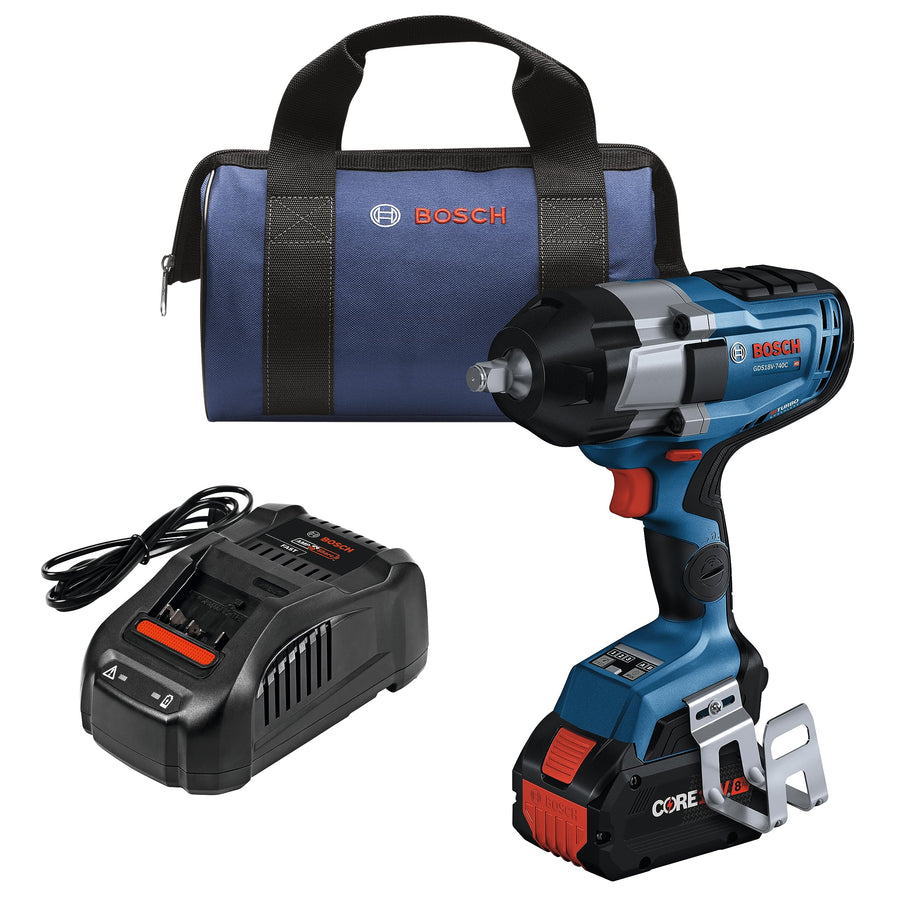 BOSCH PROFACTOR™ GDS18V-740CB14 18V Connected 1/2 In. Impact Wrench Kit with Friction Ring and (1) CORE18V 8 Ah High Power Battery