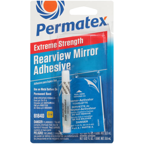 Permatex 81840 Rearview Mirror Extreme Profressional Strength Adhesive Kit , White