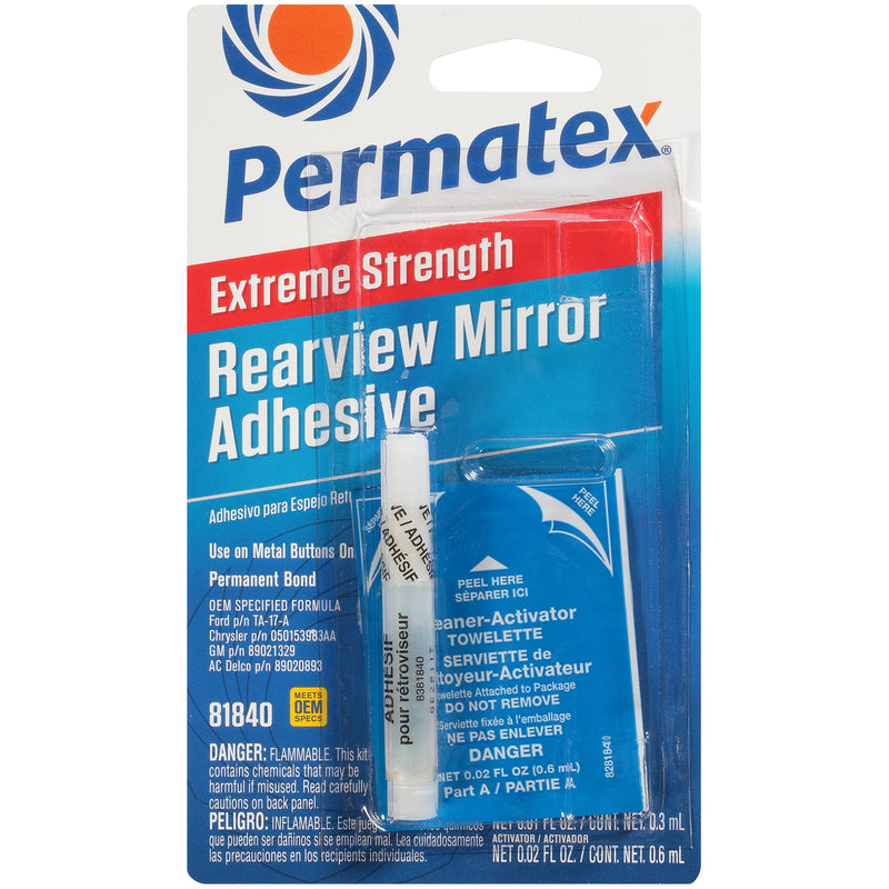 Permatex 81840 Rearview Mirror Extreme Profressional Strength Adhesive Kit , White