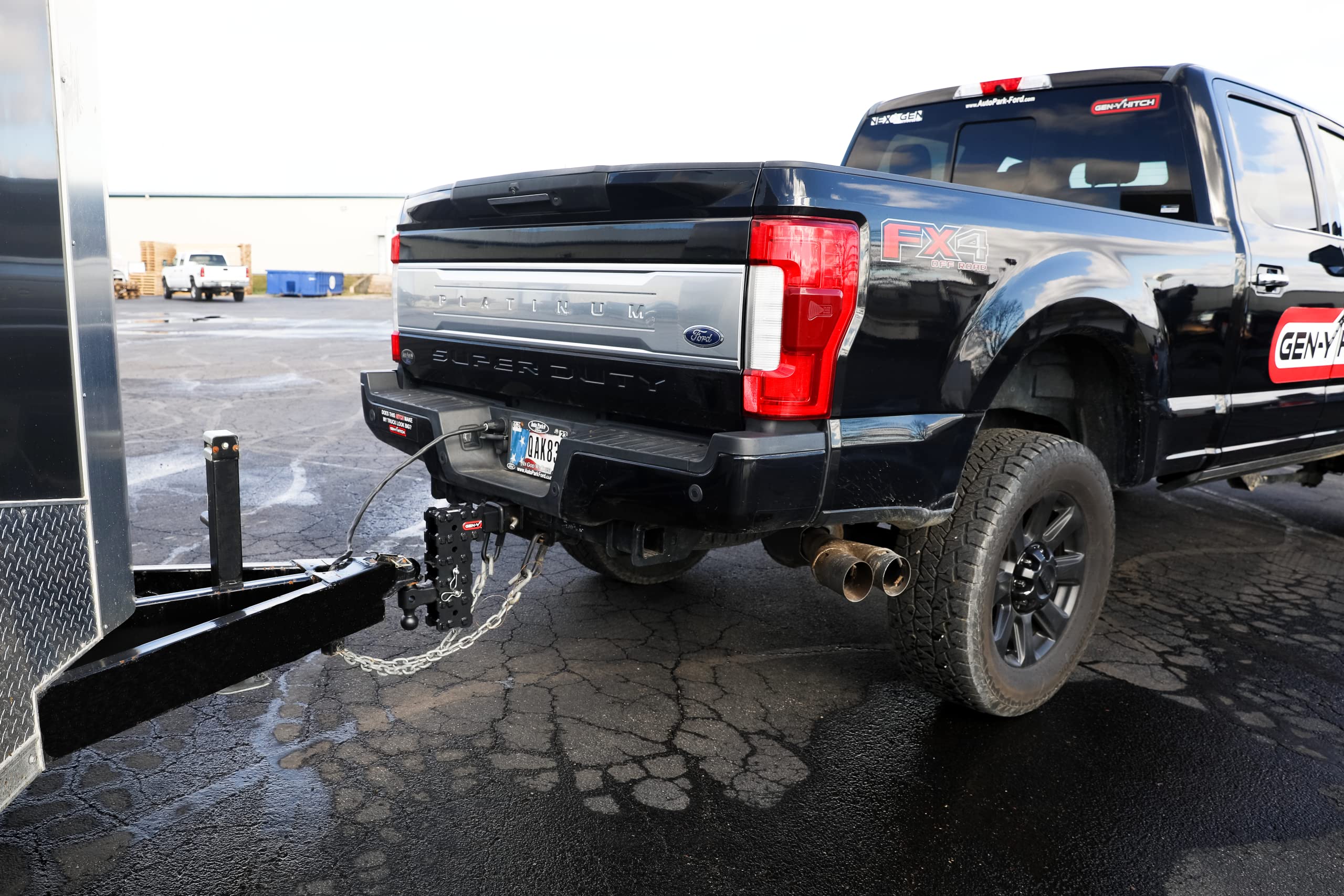 GEN-Y Hitch Adjustable Solid Shank Tow Hitch with Dual-Ball and Pintle Lock for 2.5" Receiver - 5" Drop - 16,000 LB Towing Capacity - 1,600 LB Tongue Weight - Black