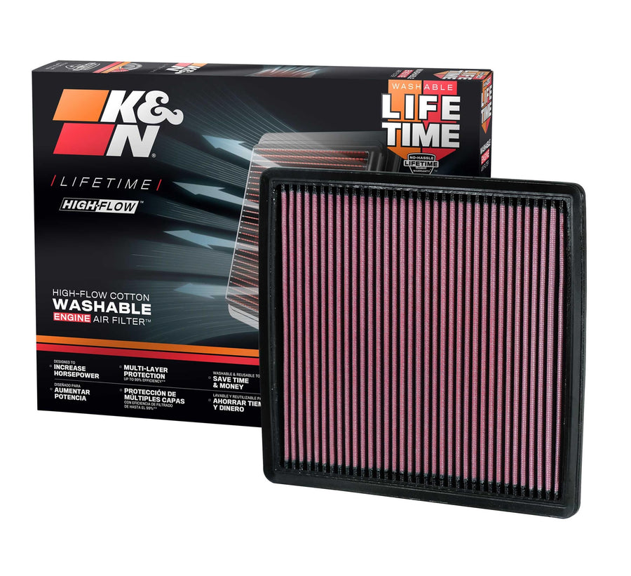 High-Flow K&N Original Lifetime Engine Air Filter: Increase Performance, Premium, Washable: Compatible with 2007-2024 FORD/LINCOLN: Expedition, F150, F250, F350, F450, F550, F560, Navigator, 33-2385