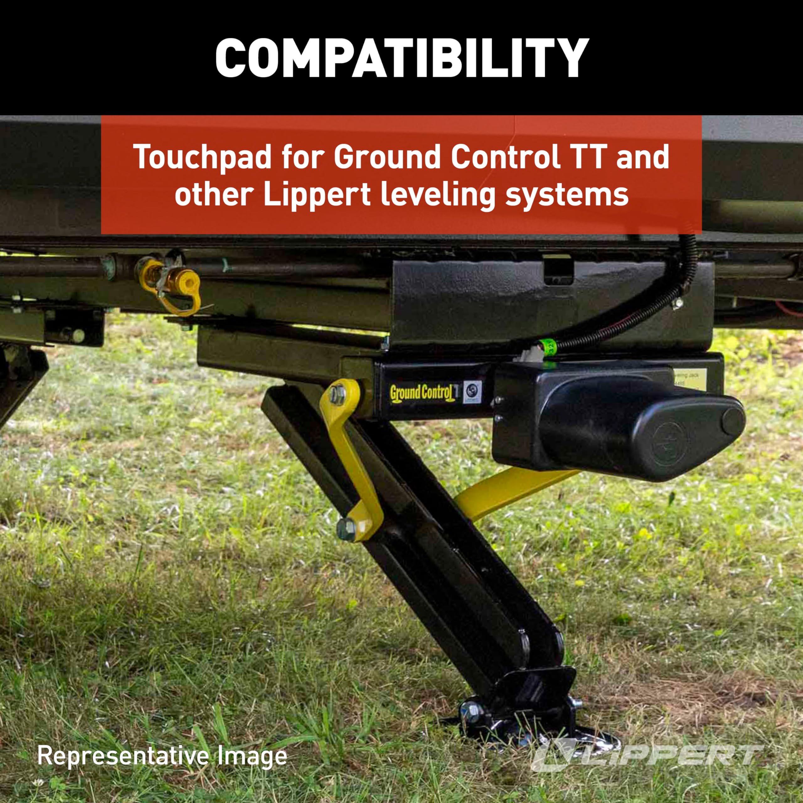 Lippert 5th Wheel and Travel Trailer Ground Control RV Leveling System Replacement Touchpad with Auto-Leveling Button - 421484