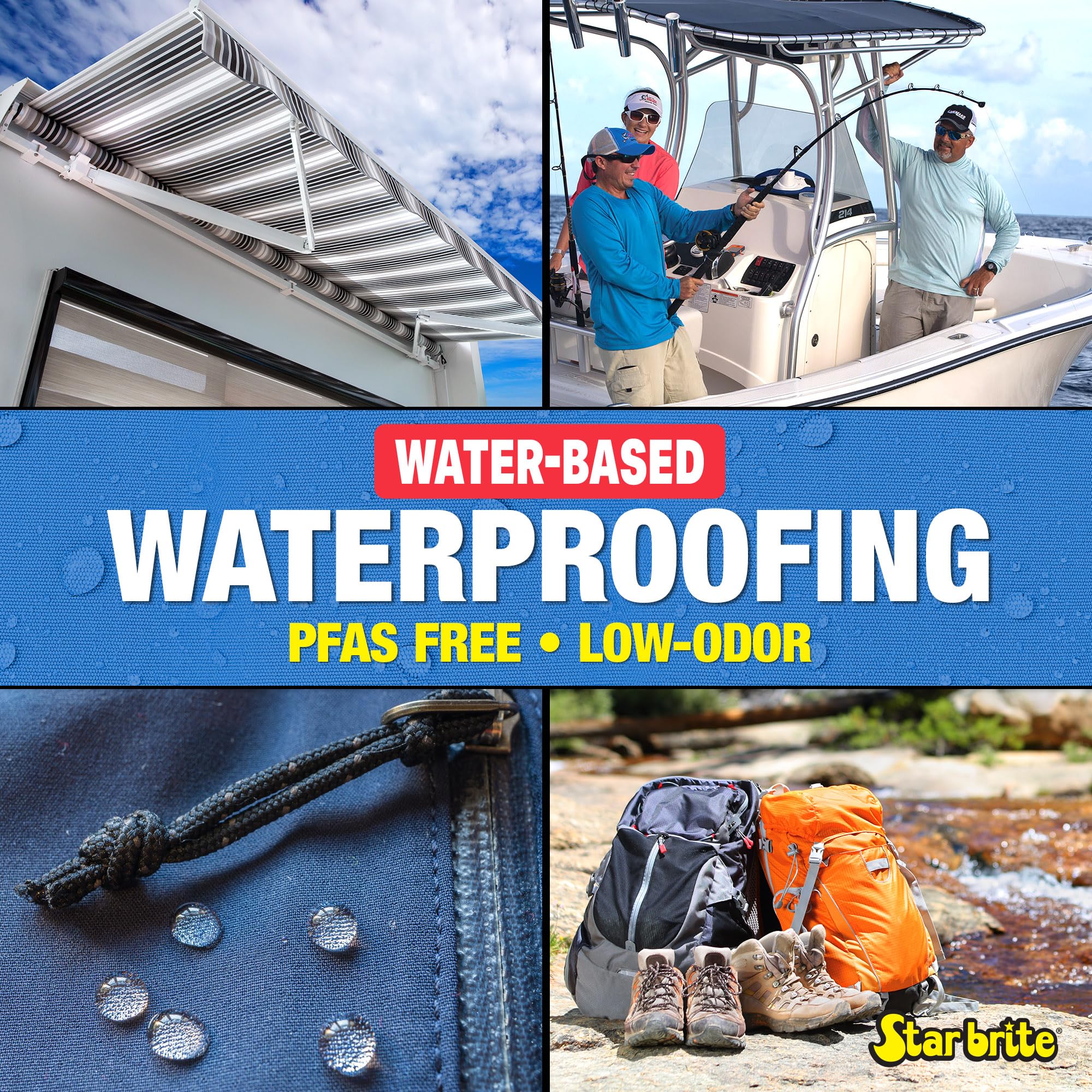Water-Based STAR BRITE Waterproofing & Fabric Protectant - Low Odor Waterproofer for All Materials- 1 GAL (082200)