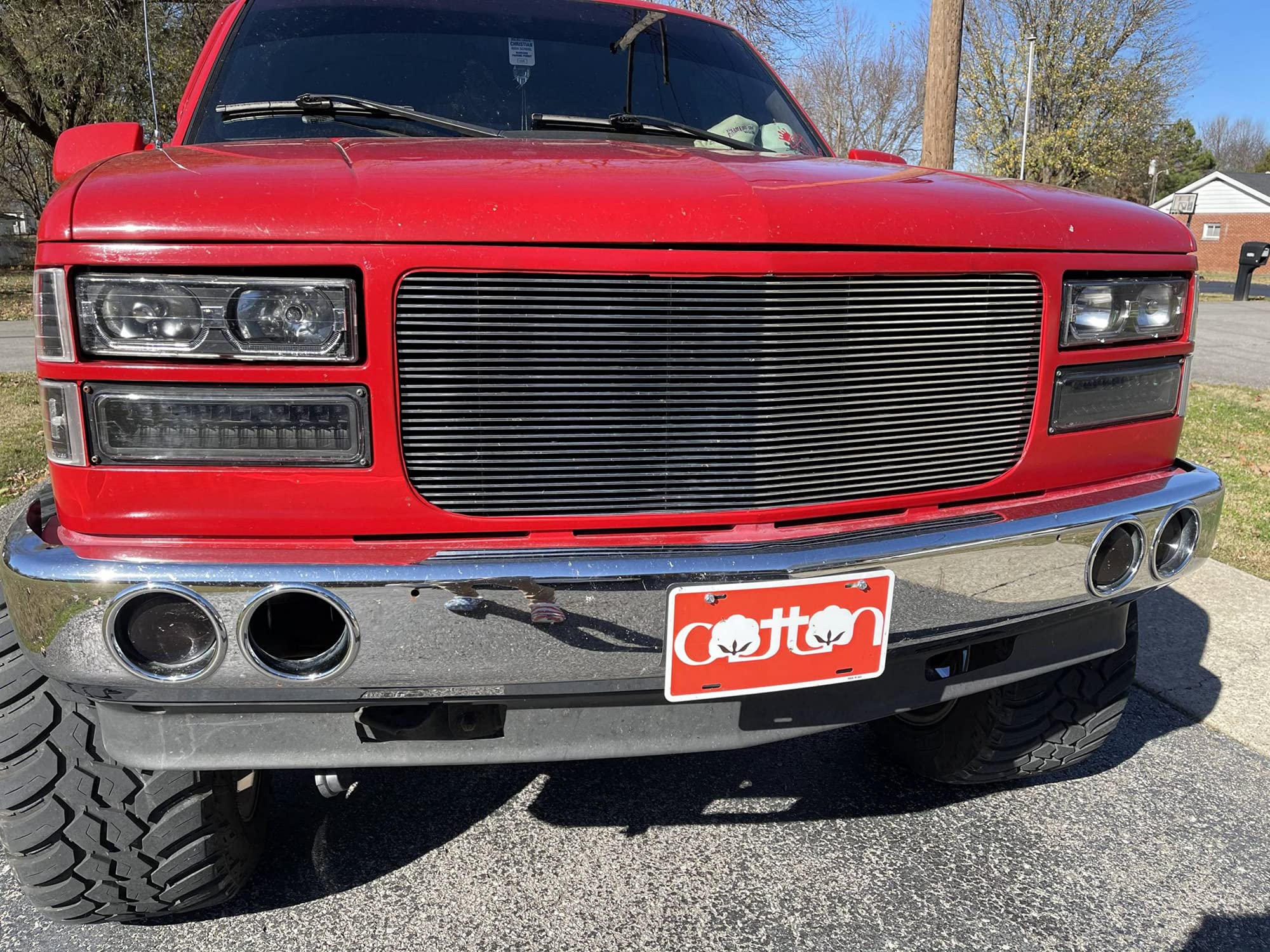 Horizontal T-Rex 20150 Aluminum Polished Finish Billet Grille Insert for GMC Pickup Suburban Yukon