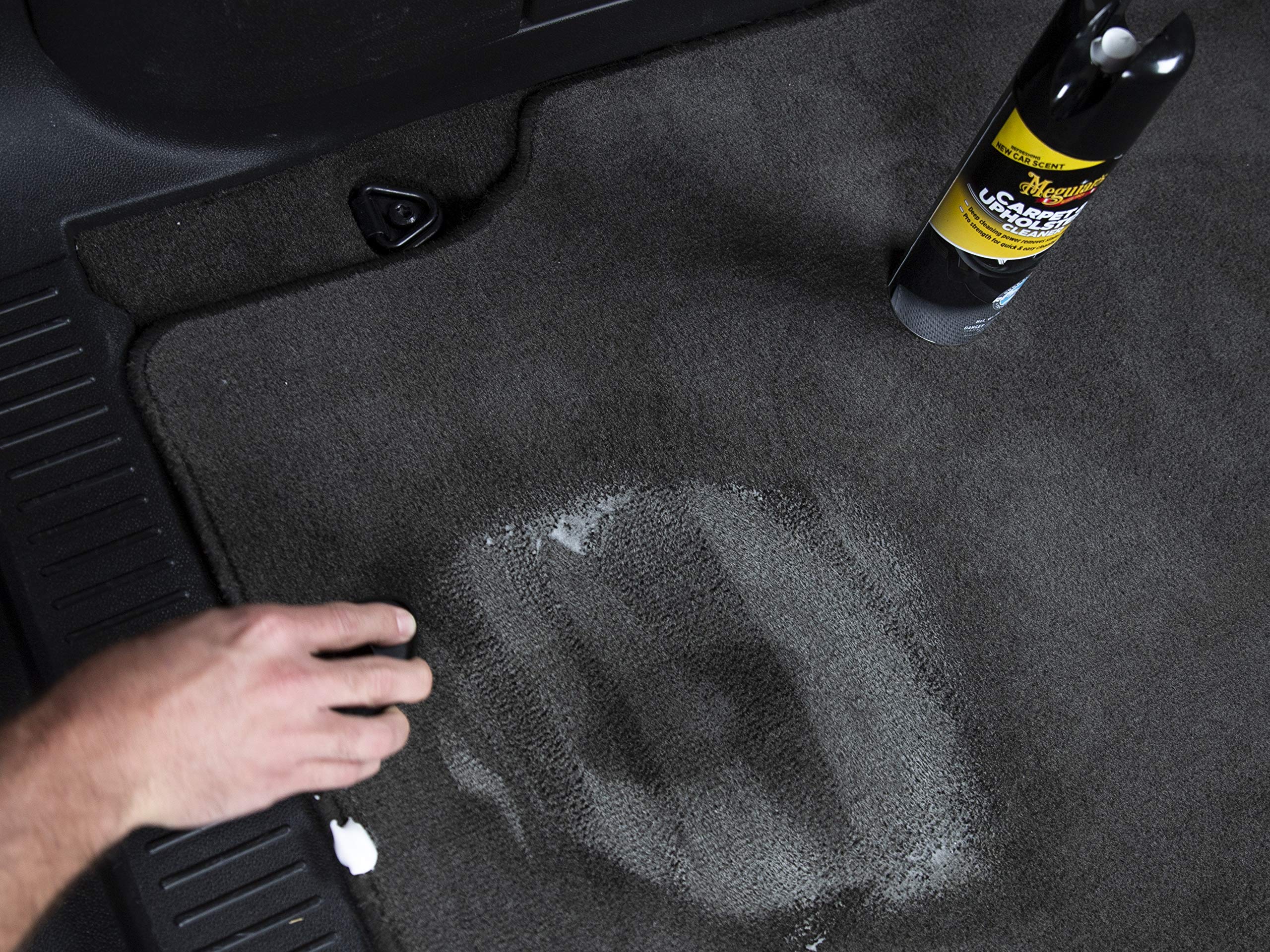 Meguiar's Pro-Strength Carpet & Upholstery Cleaner - Spray, Spot Cleaner for Carpet & Upholstery, Fights Odors, New Car Scent, 19 Oz Aerosol