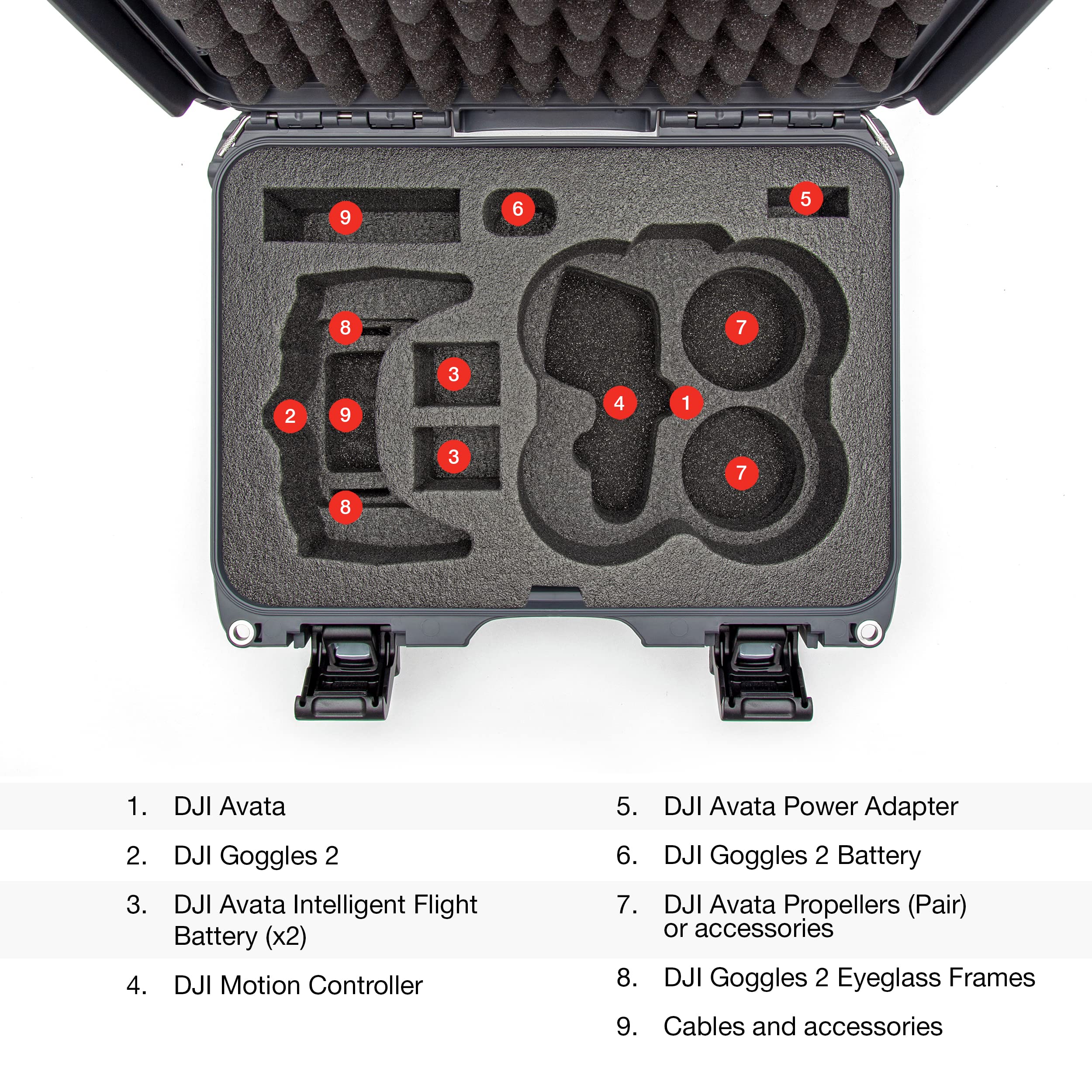 Waterproof Nanuk 915 Hard Case with Foam Insert for DJI Avata FPV Unit, Goggles and Controller - Graphite (915S-080GP-0A0-C0778)