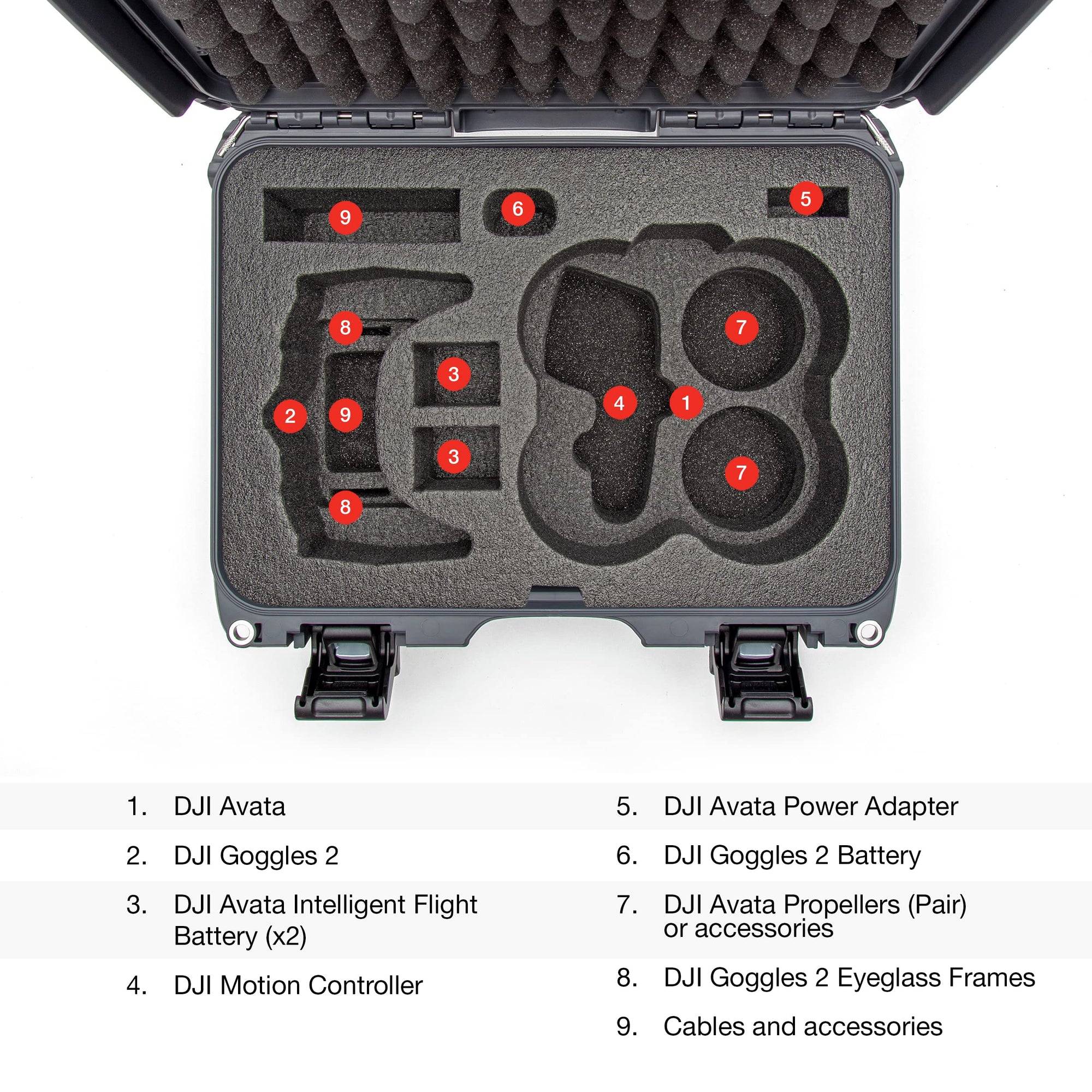Waterproof Nanuk 915 Hard Case with Foam Insert for DJI Avata FPV Unit, Goggles and Controller - Graphite (915S-080GP-0A0-C0778)