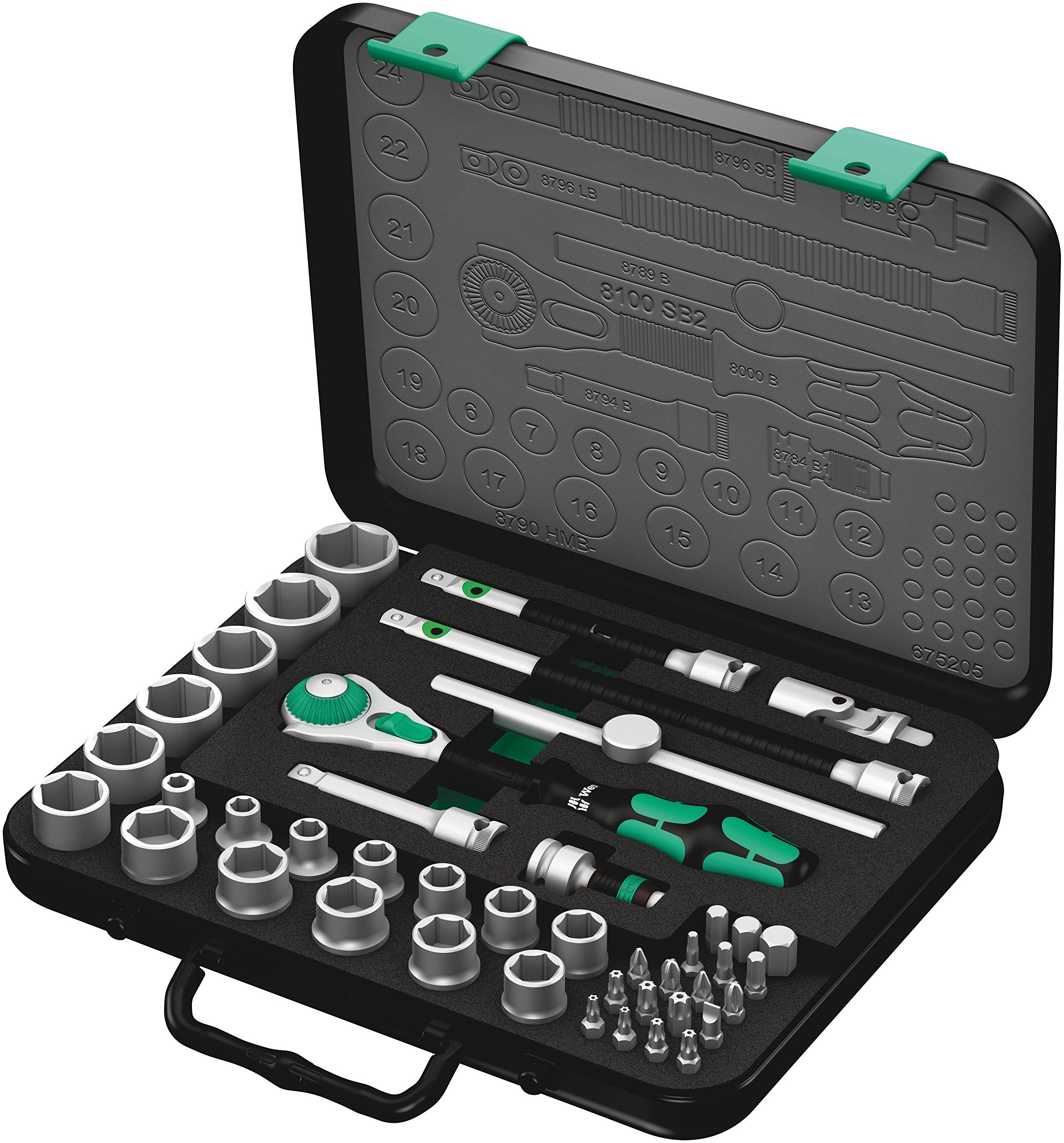 Wera - 8100 SB 2 Zyklop 5003594001 3/8" Metric Ratchet Set ( Piece of 43)