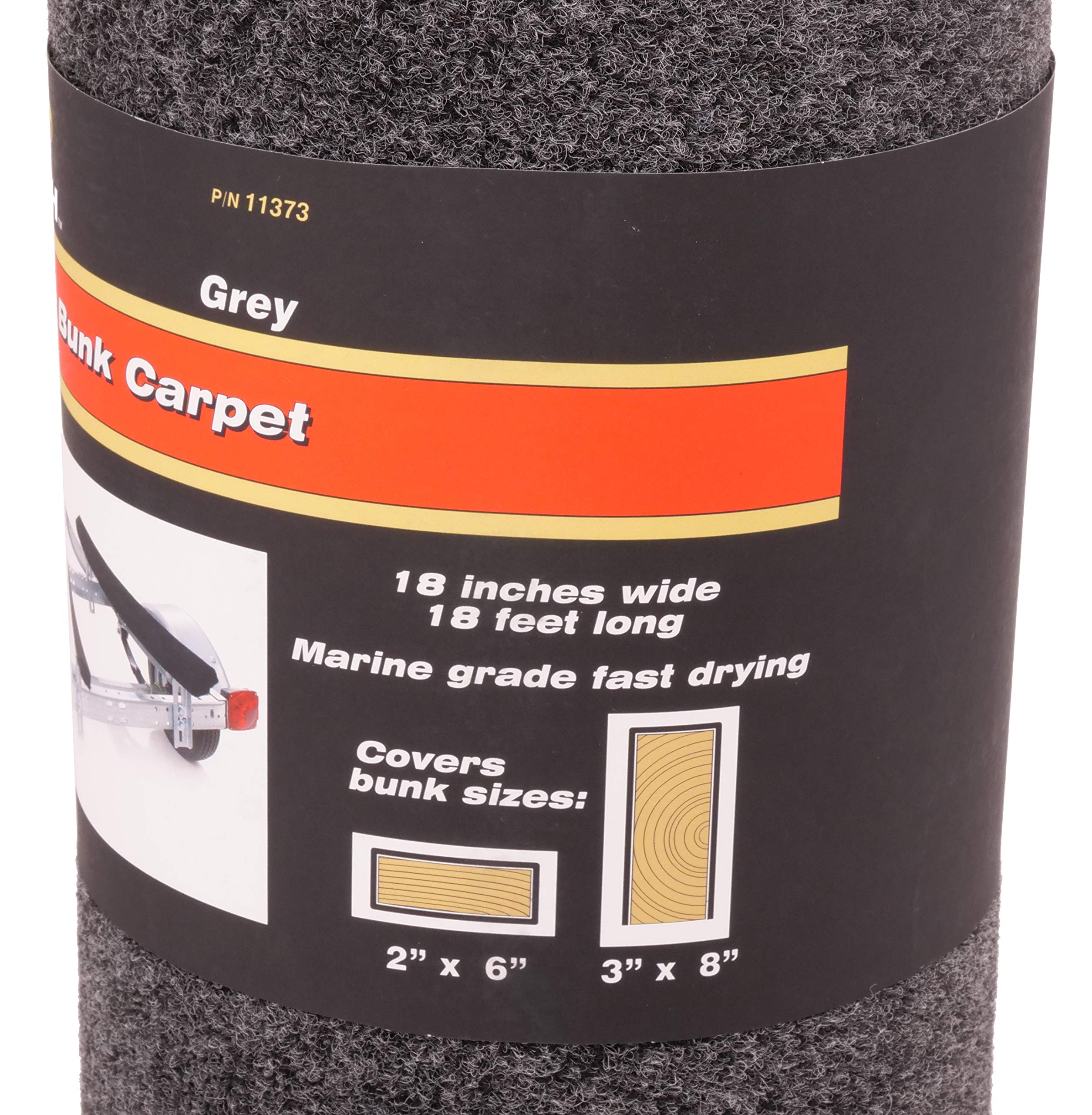 Trailer Roll Carpet - CE Smith - Boat & Trailer Accessories & Replacement Part - 18” x 18’ - Grey (11373)