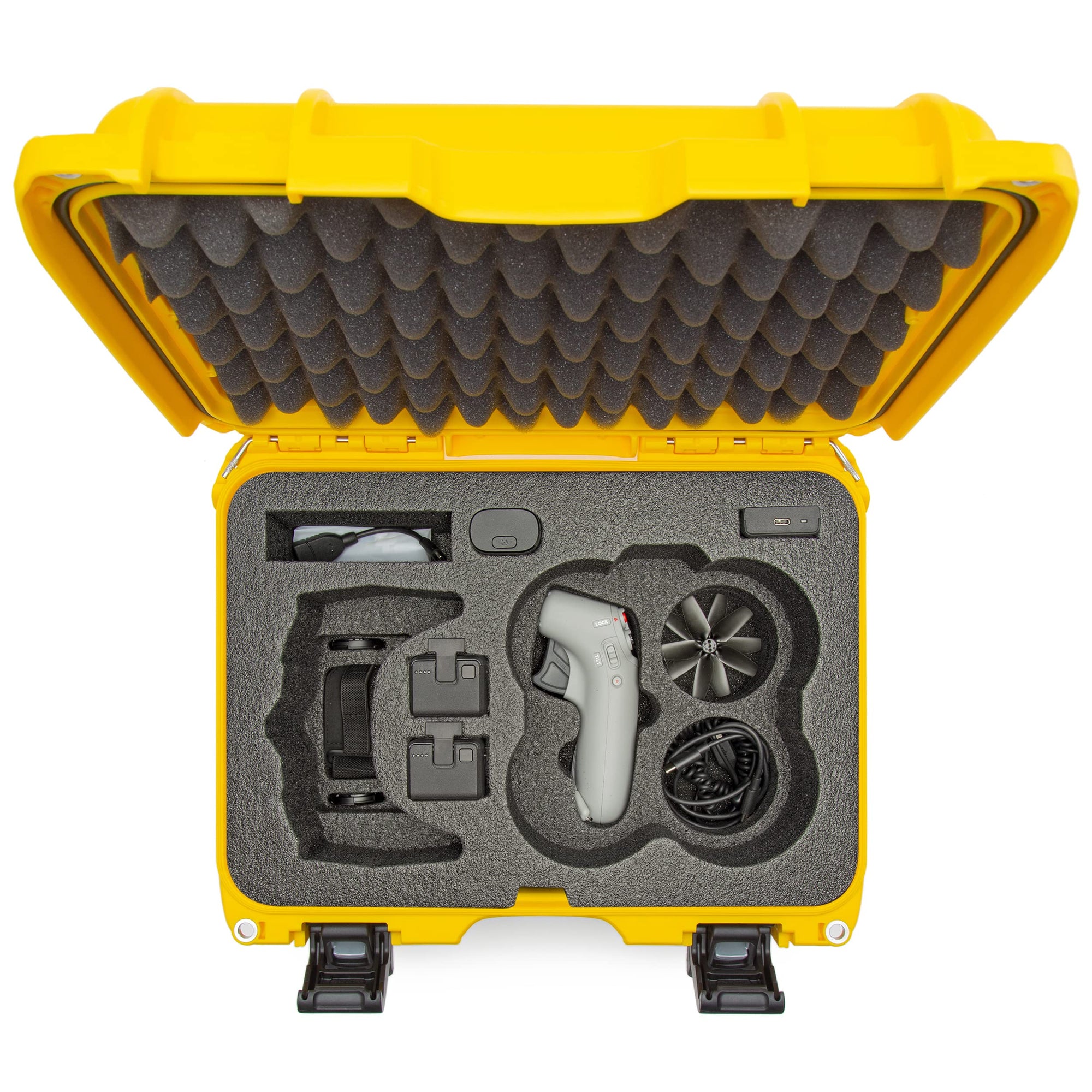 Waterproof Nanuk 915 Hard Case with Foam Insert for DJI Avata FPV Unit, Goggles and Controller - Yellow