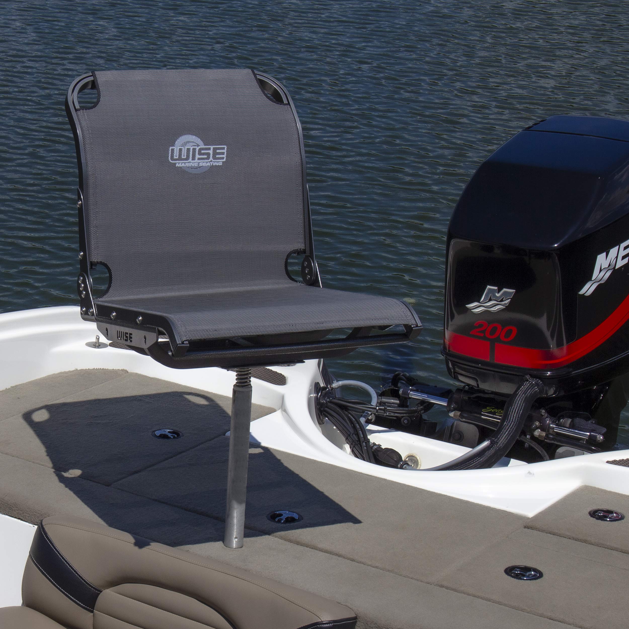 Aero X Cool-Ride Mid Back Boat Seat Wise 3374-1800, Carbon Grey
