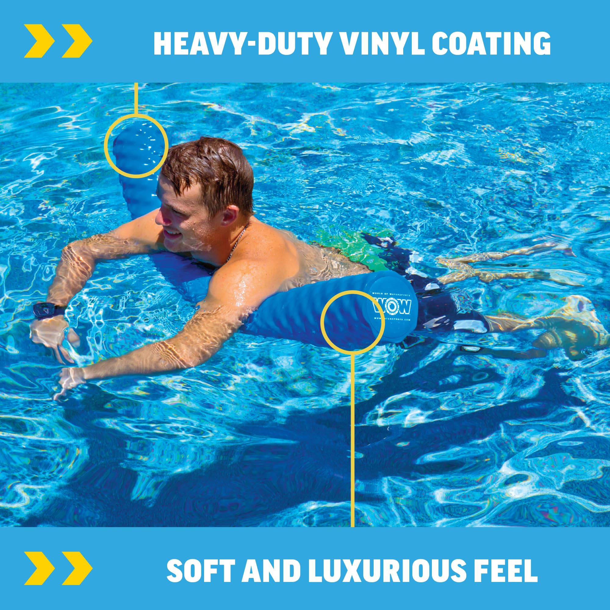 Heavy Duty Vinyl Jumbo Pool Noodle – Wow Sports Swimming Pool Float, Lake Float for Kids & Adults – Supports Up to 250 lbs