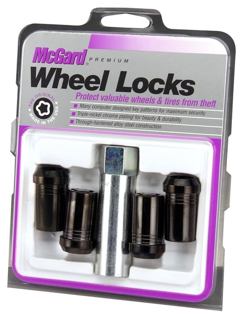 Tuner Style Cone Seat Wheel Lock Set McGard 25340 Black (1/2" - 20 Thread Size)