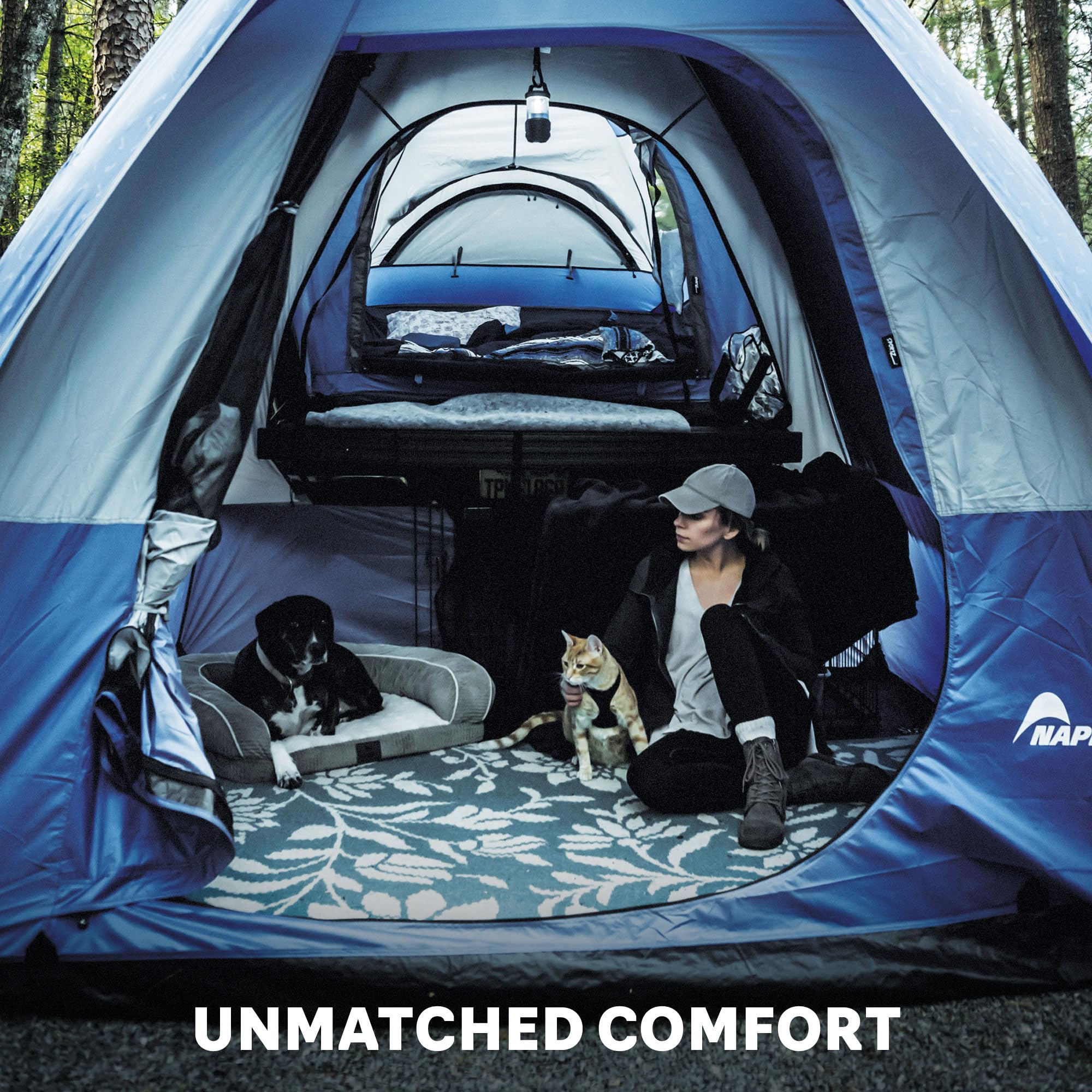 Sportz Link Napier Portable 4 Person Truck Bed Attachment Outdoor Camping Tent with Convenient Carry Bag, Blue (Trunk Tent Not Included)