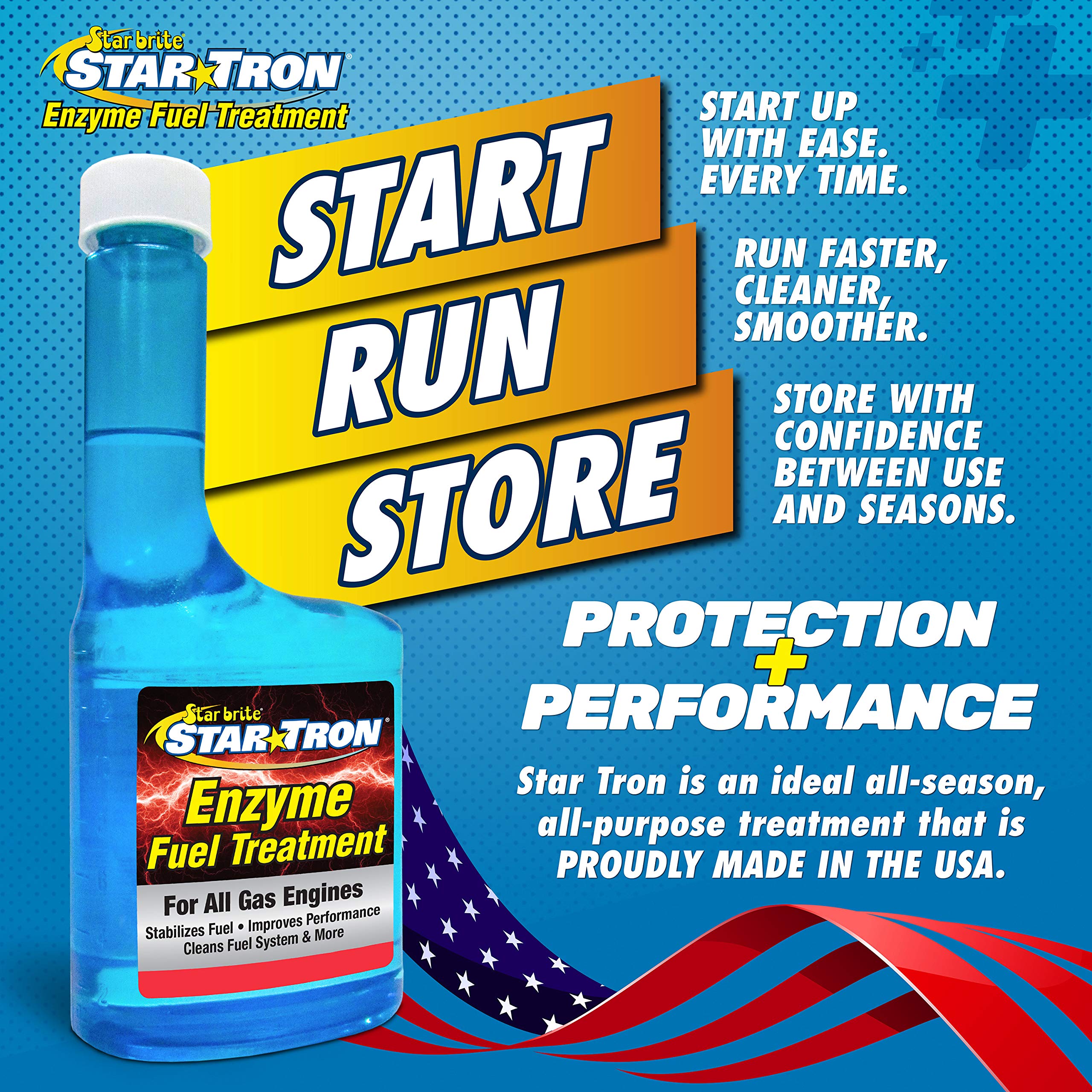 Star Tron Fuel Treatment Enzyme Concentrate, 128 Fl. Oz. – Treats up to 2,048 Gallons – Rejuvenate & Stabilize Old Gasoline, Cure Ethanol Problems, Improve MPG, Reduce Emissions, Increase Horsepower