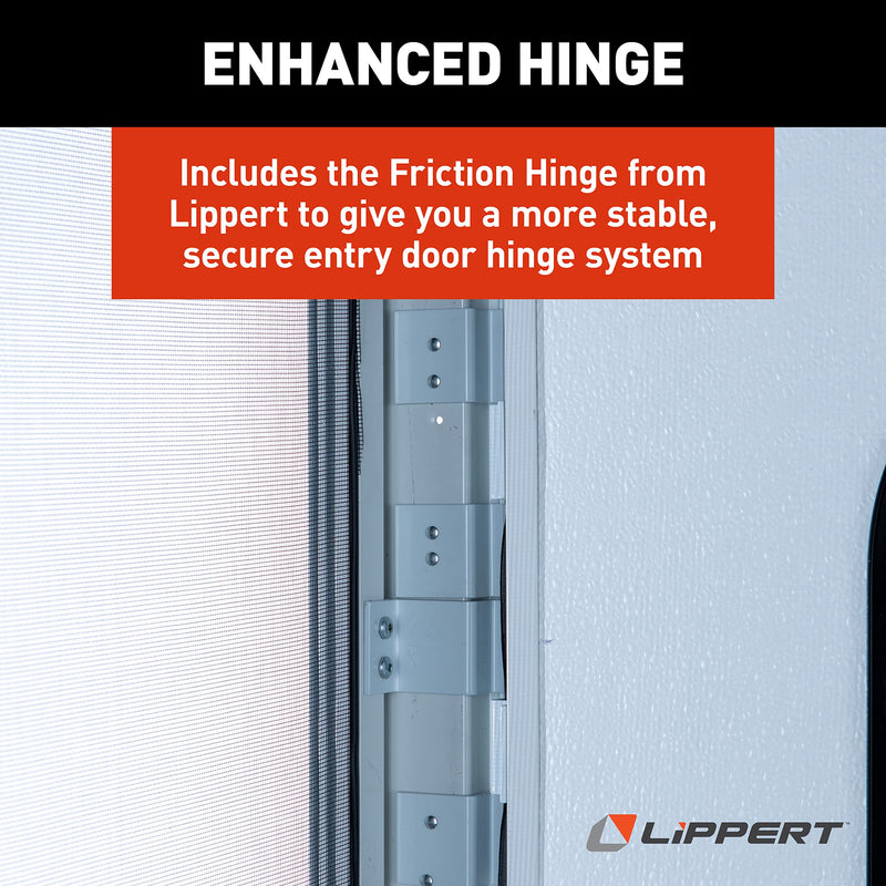 Lippert Upgraded RV Radius Entry Door with Right Hinge and Screen Door