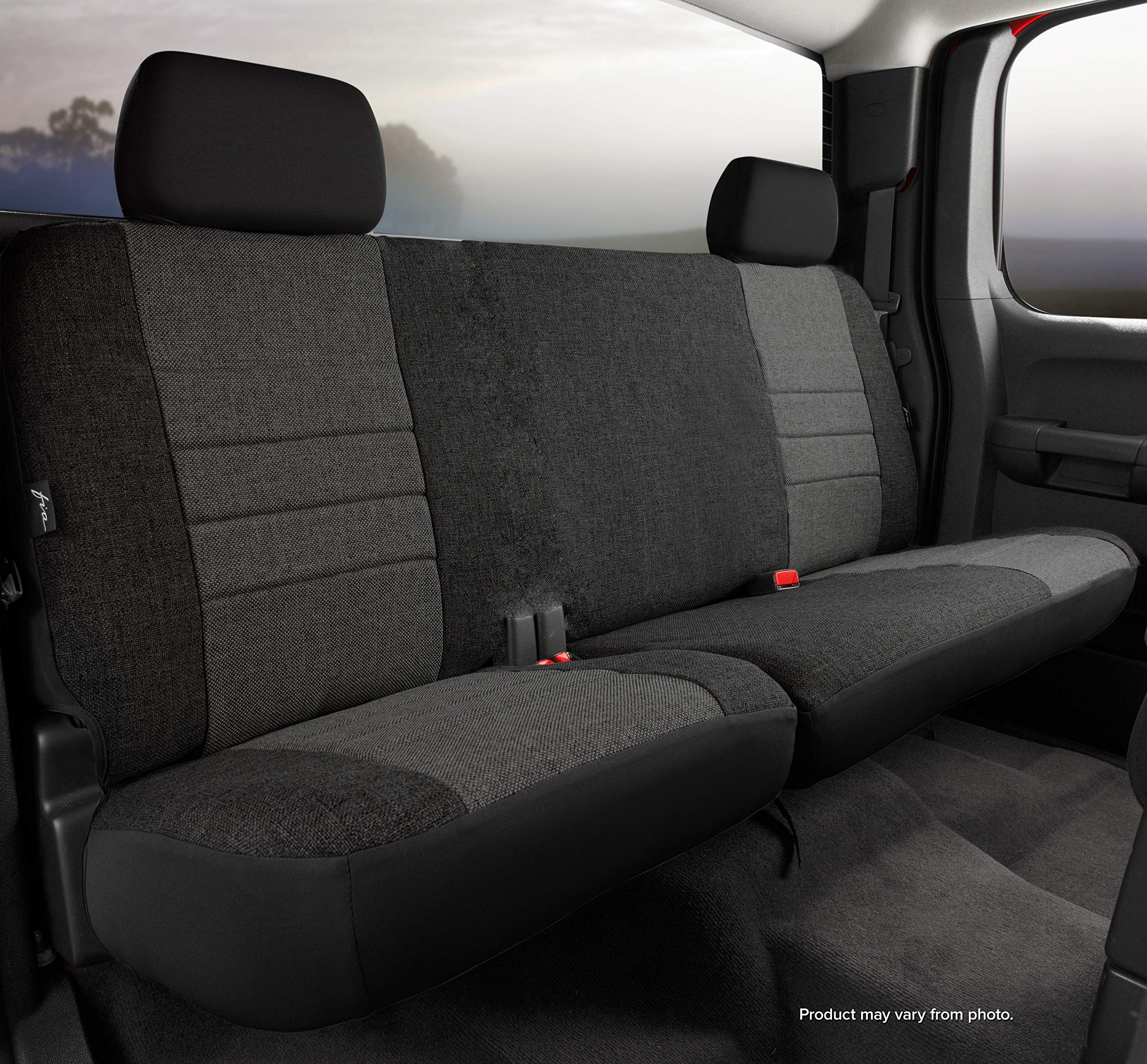 CHARC FIA OE32-20 Custom Fit Rear Seat Cover Split Cushion 60/40 - Tweed, (Charcoal)