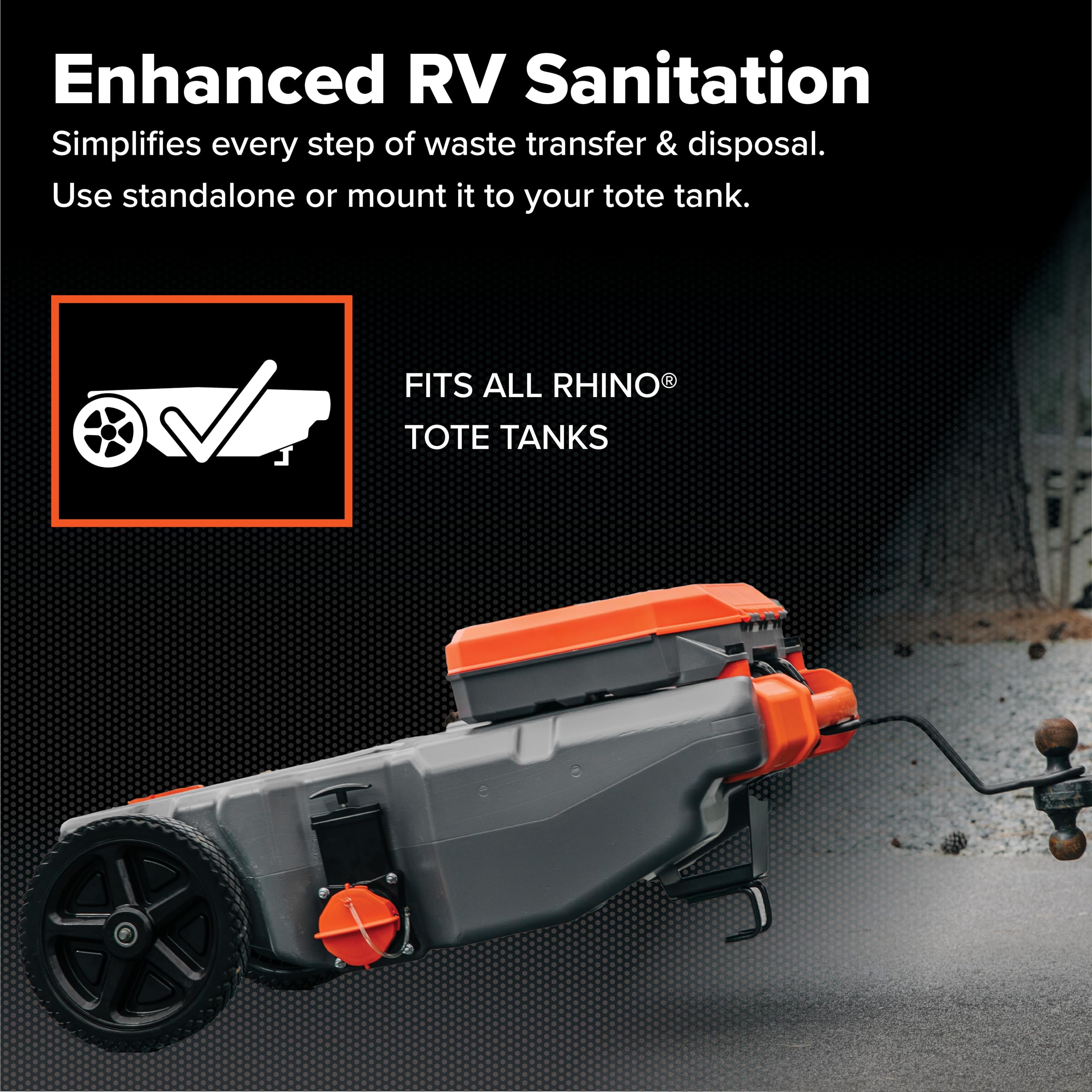 Camco Tough-Pack Rhino Tote Tank – RV Storage Case Only - Essential RV Accessory for Efficient Waste Management – (39024)