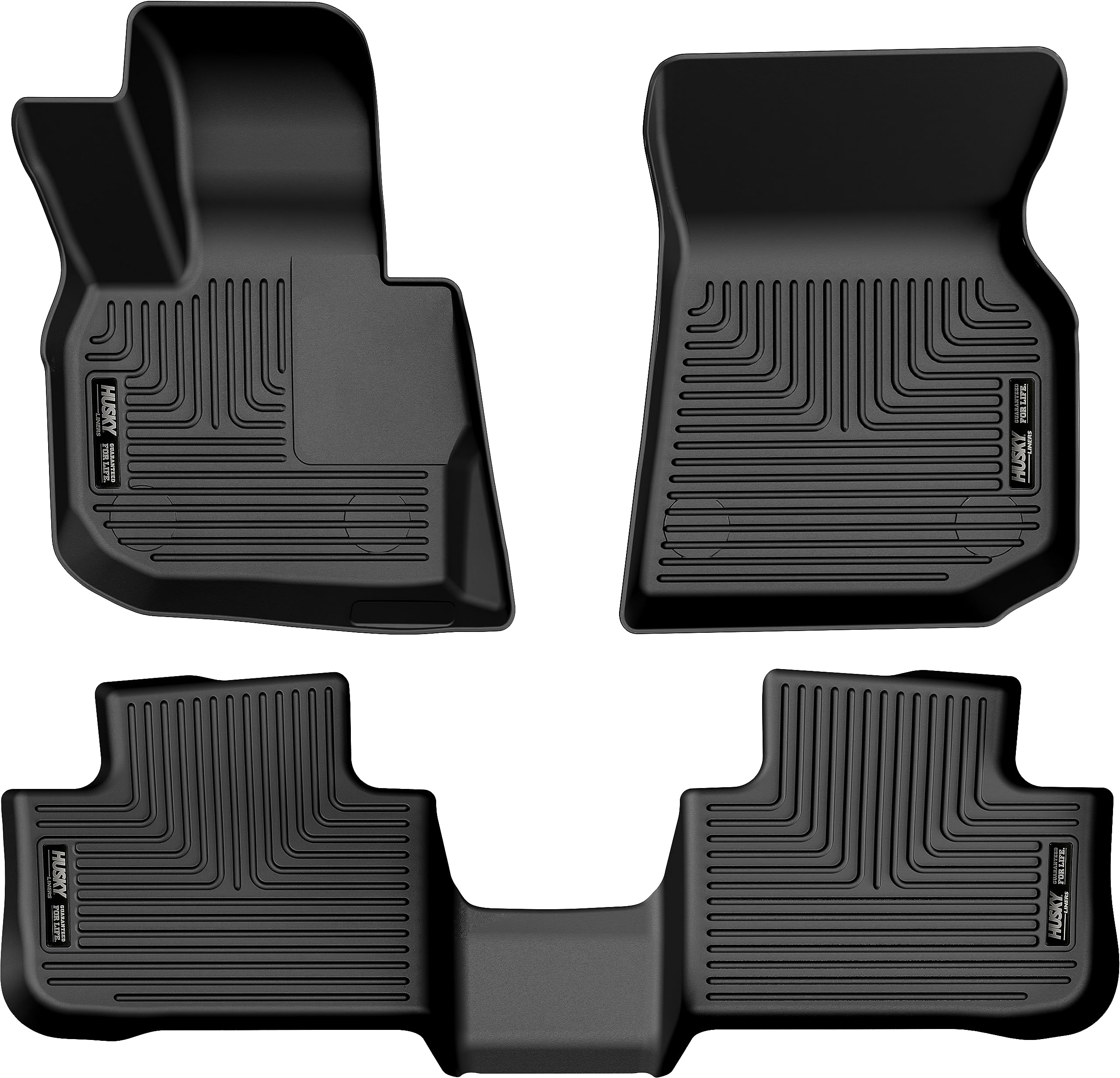 Husky Liners Floor Mats Weatherbeater | Fits 2018-2025 BMW X3 | Front & 2nd Row, 3-pc Black - 95911
