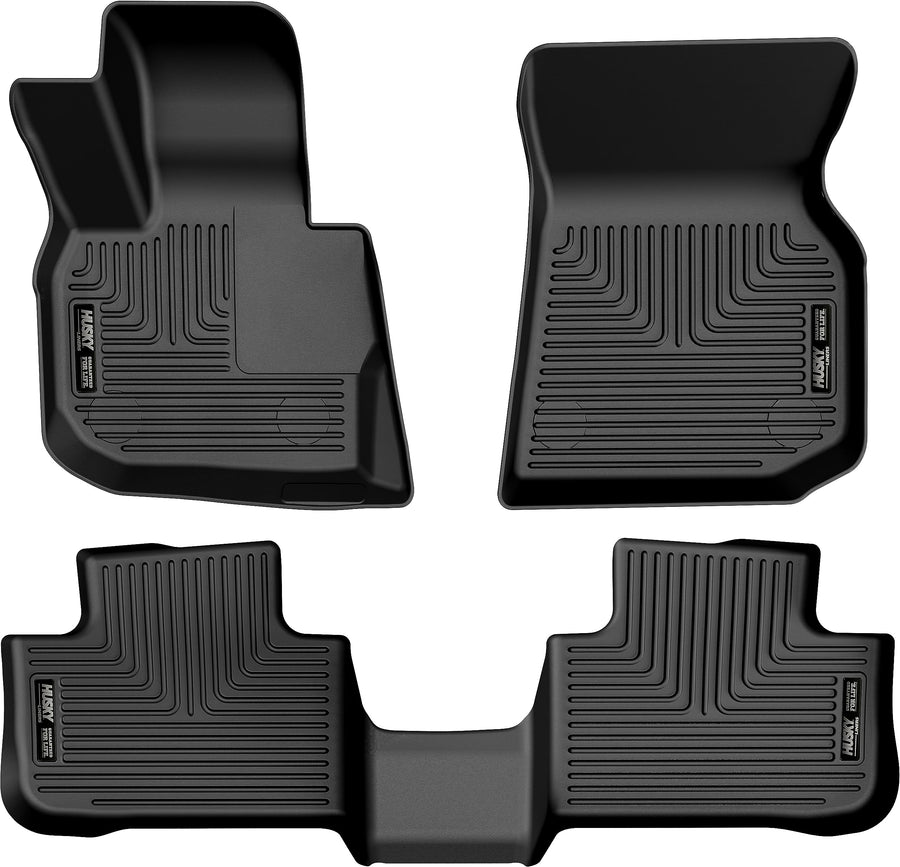 Husky Liners Floor Mats Weatherbeater | Fits 2018-2025 BMW X3 | Front & 2nd Row, 3-pc Black - 95911