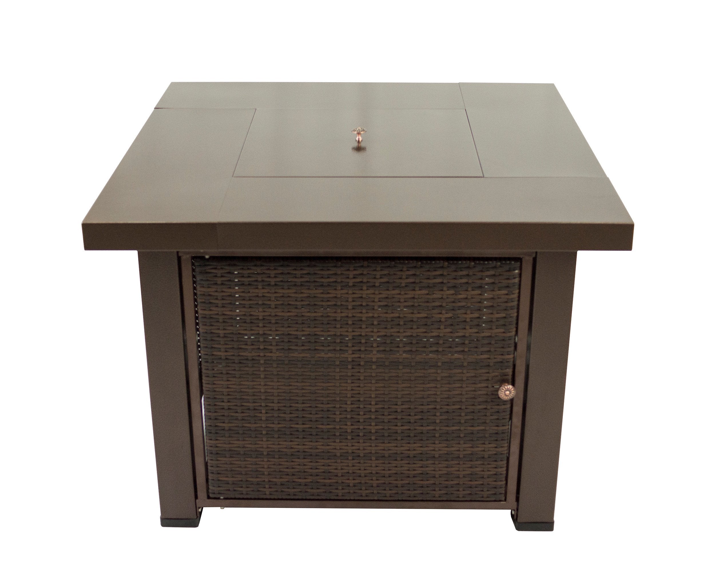 Rio Pleasant Hearth Wicker OFG419T Square Gas Fire Pit Table, 38", white