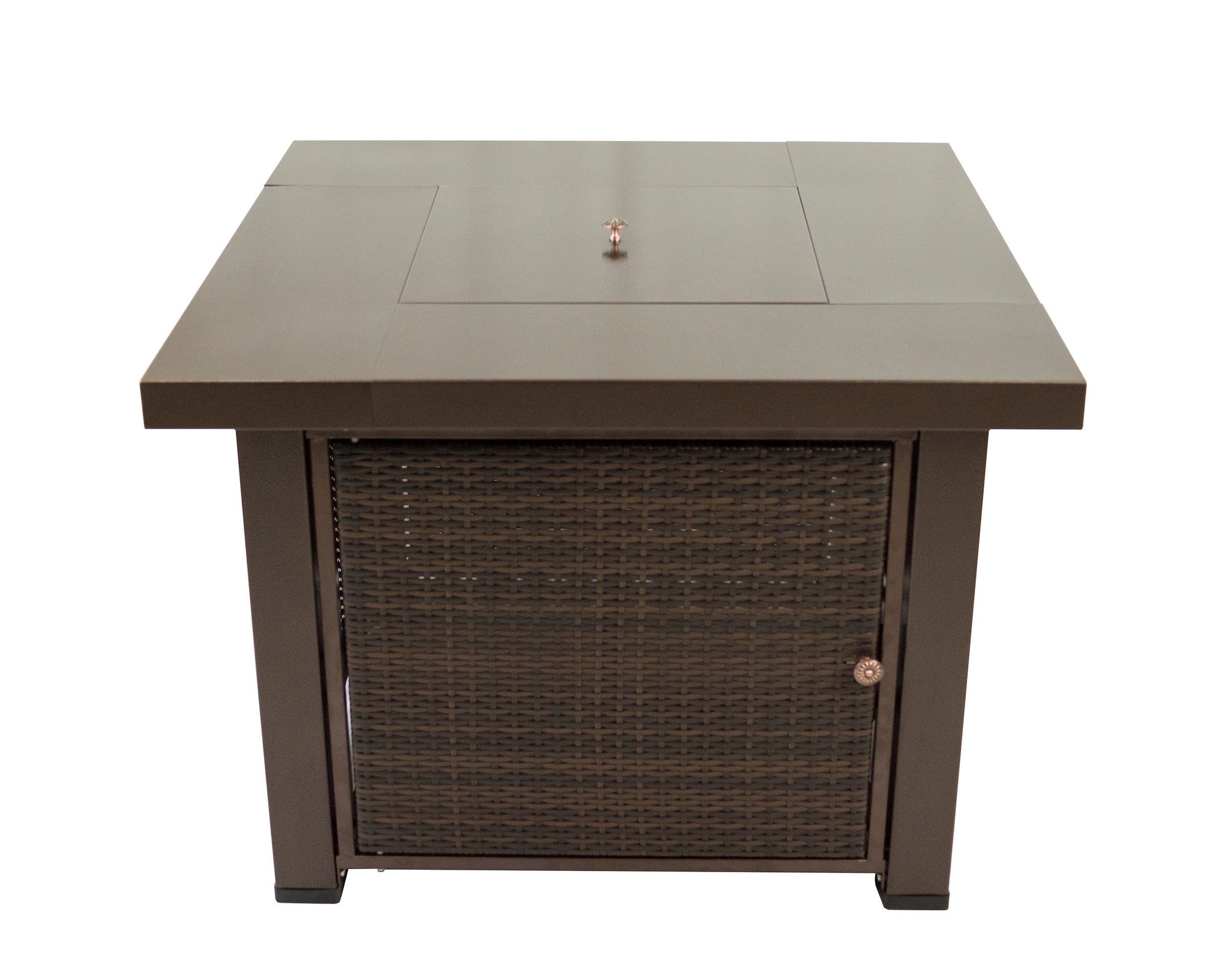 Rio Pleasant Hearth Wicker OFG419T Square Gas Fire Pit Table, 38", white