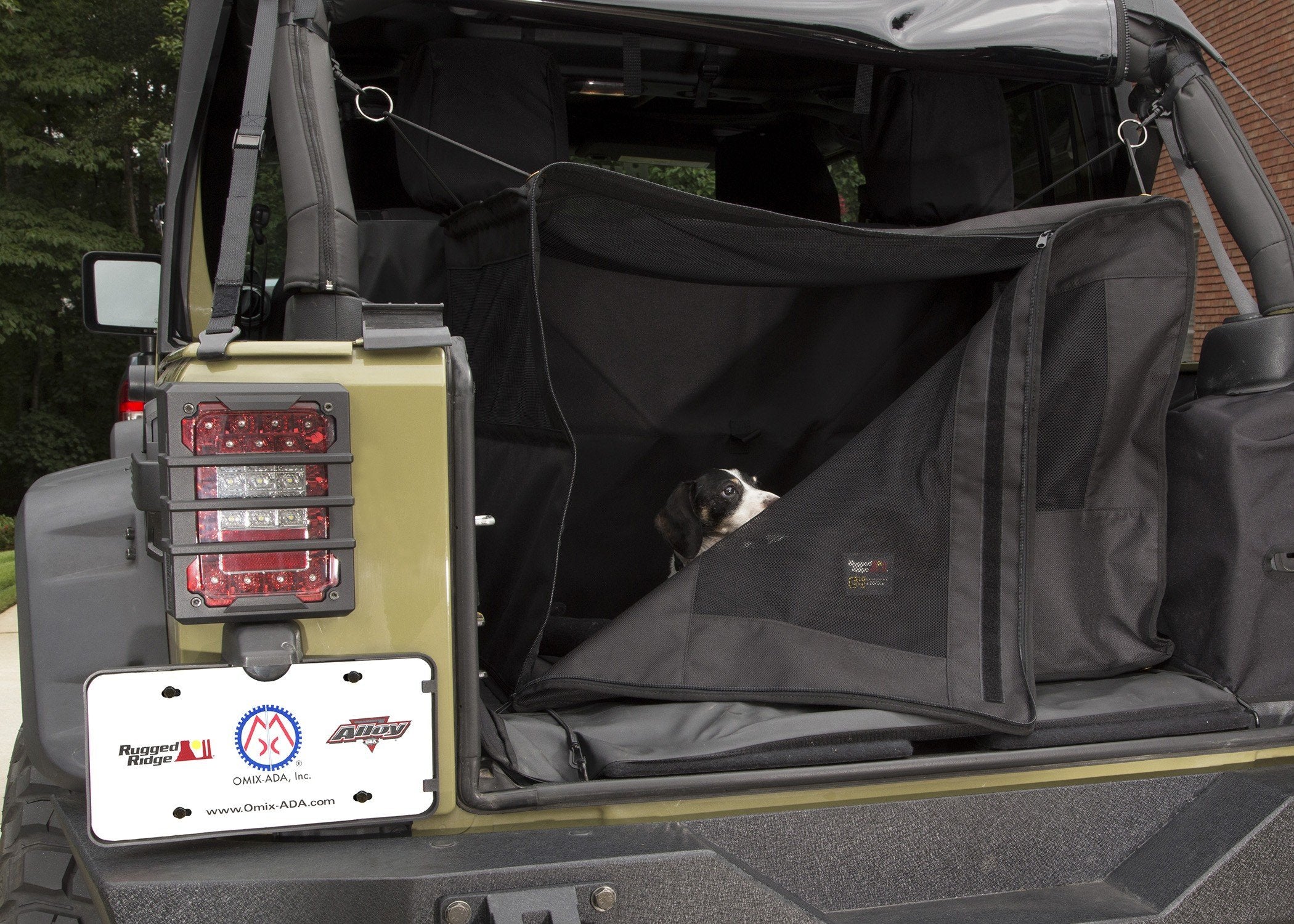 C4 Rugged Ridge Canine Cube for Jeep Wrangler JK | Fabric, Black | 13260.20 | Fits 2007-2018 Jeep Wrangler JKU 4-Door